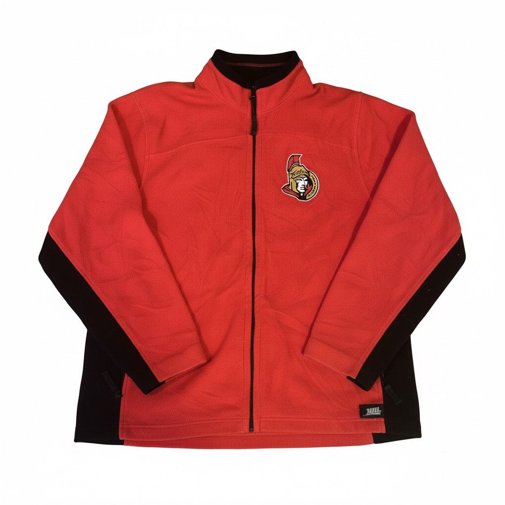 NHL Y2K NHL Ottawa Senators Embroidered Red & Black Fleece Size US XL / EU 56 / 4 - 1 Thumbnail