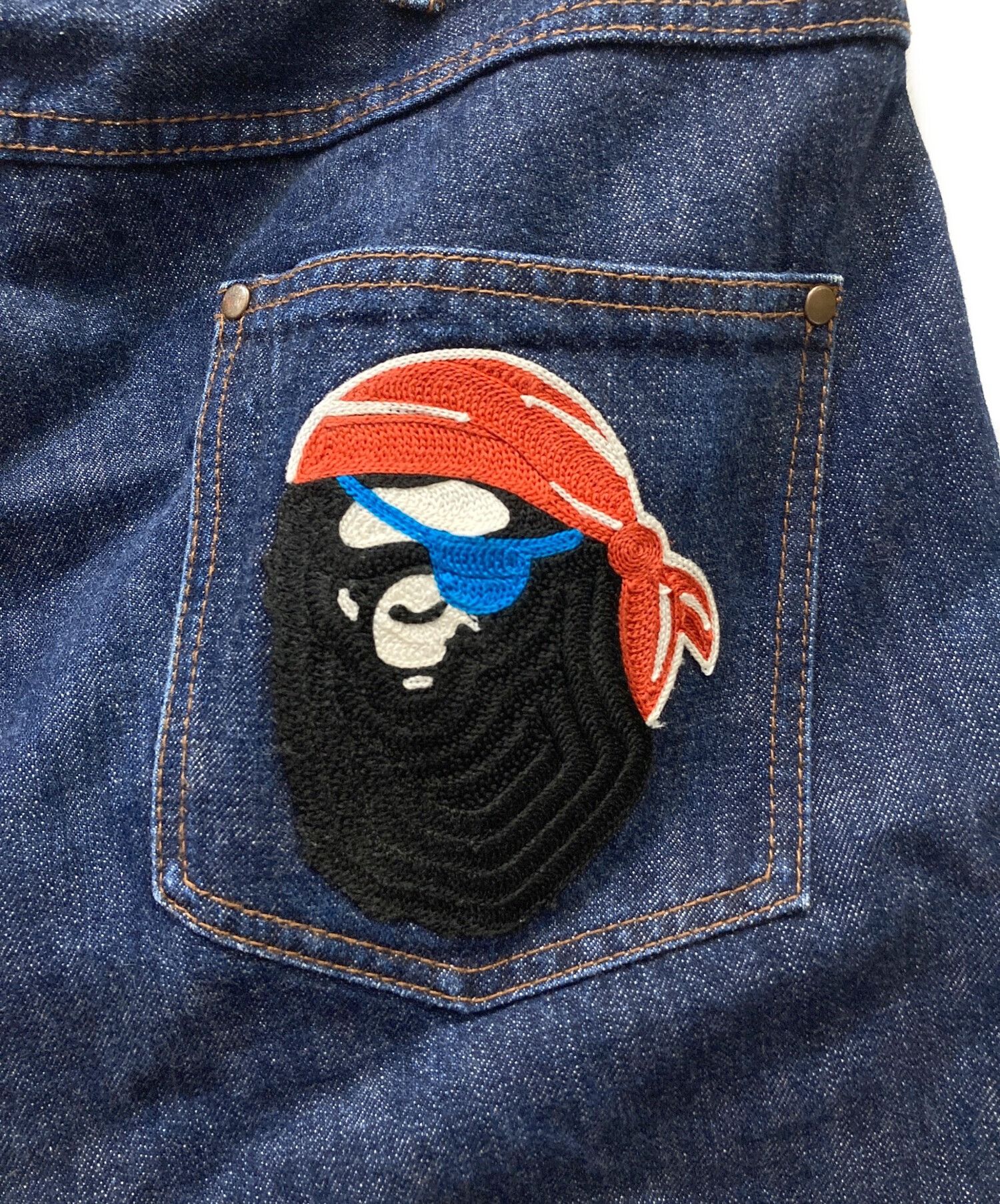 Bape A BATHING APE Denim Shorts Indigo Size M Size US 30 / EU 46 - 2 Thumbnail