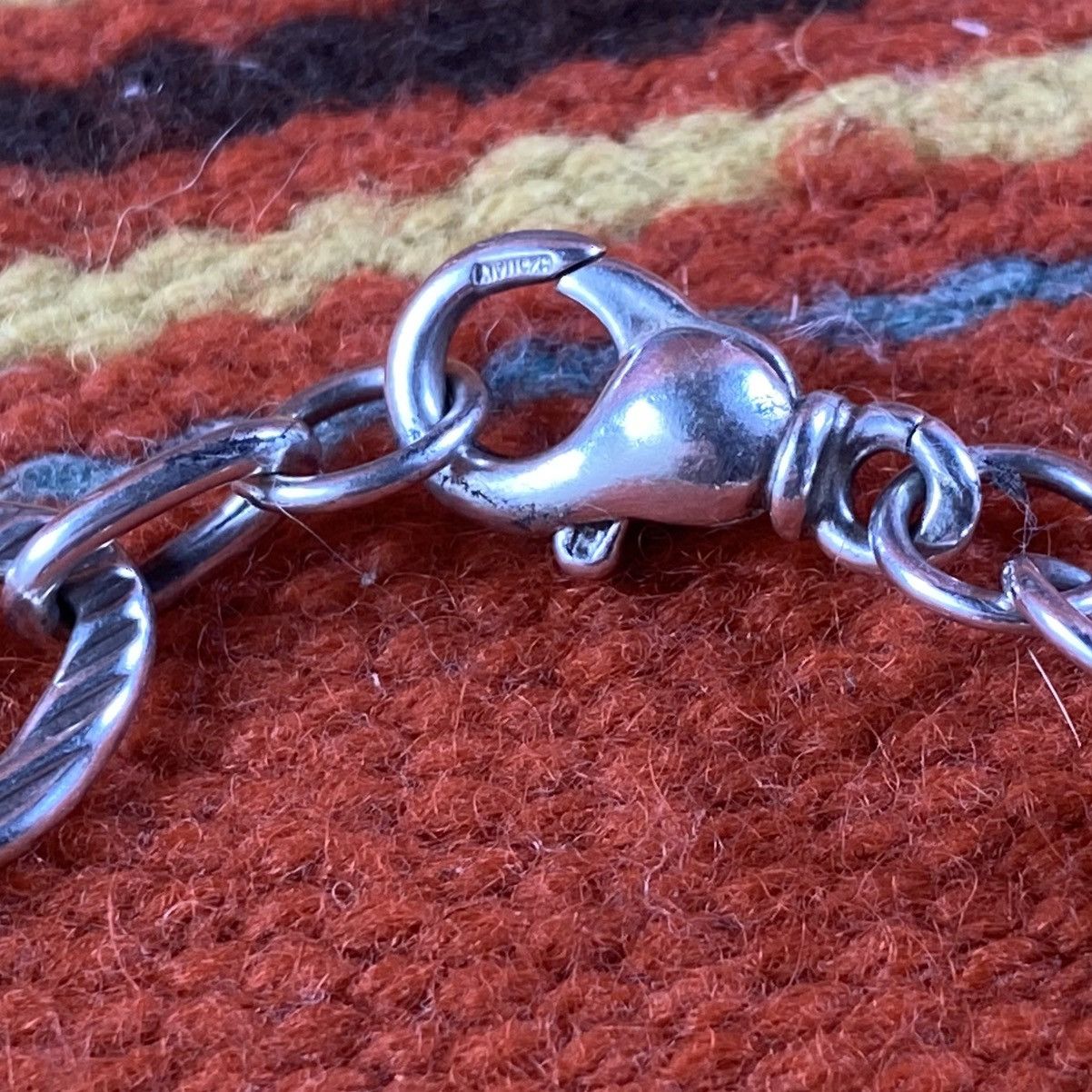 Vintage Vtg Italian Sterling Silver Chunky Oval Link Chain Bracelet Size ONE SIZE - 3 Thumbnail