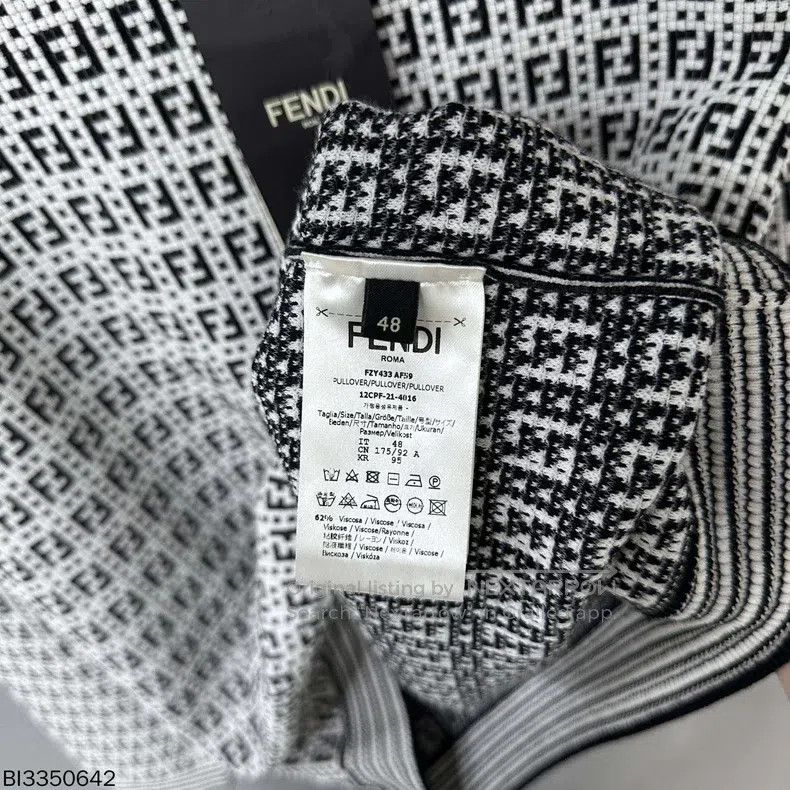Fendi Fendi Printed black and white logo sweatshirt Size US M / EU 48-50 / 2 - 4 Thumbnail