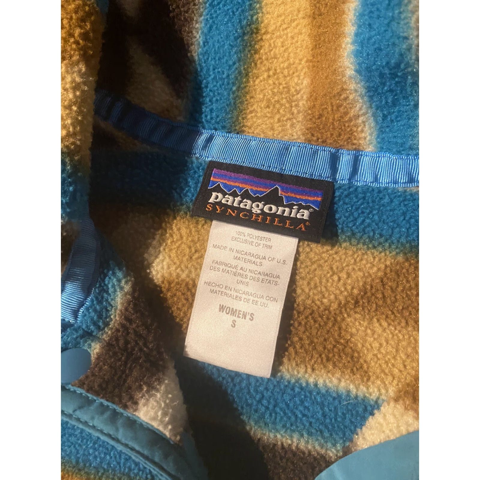 Patagonia VINTAGE Patagonia Synchilla Women's Size Small Brown Teal Fleece Pullover Jacket Vintage Size S / US 4 / IT 40 - 6 Thumbnail