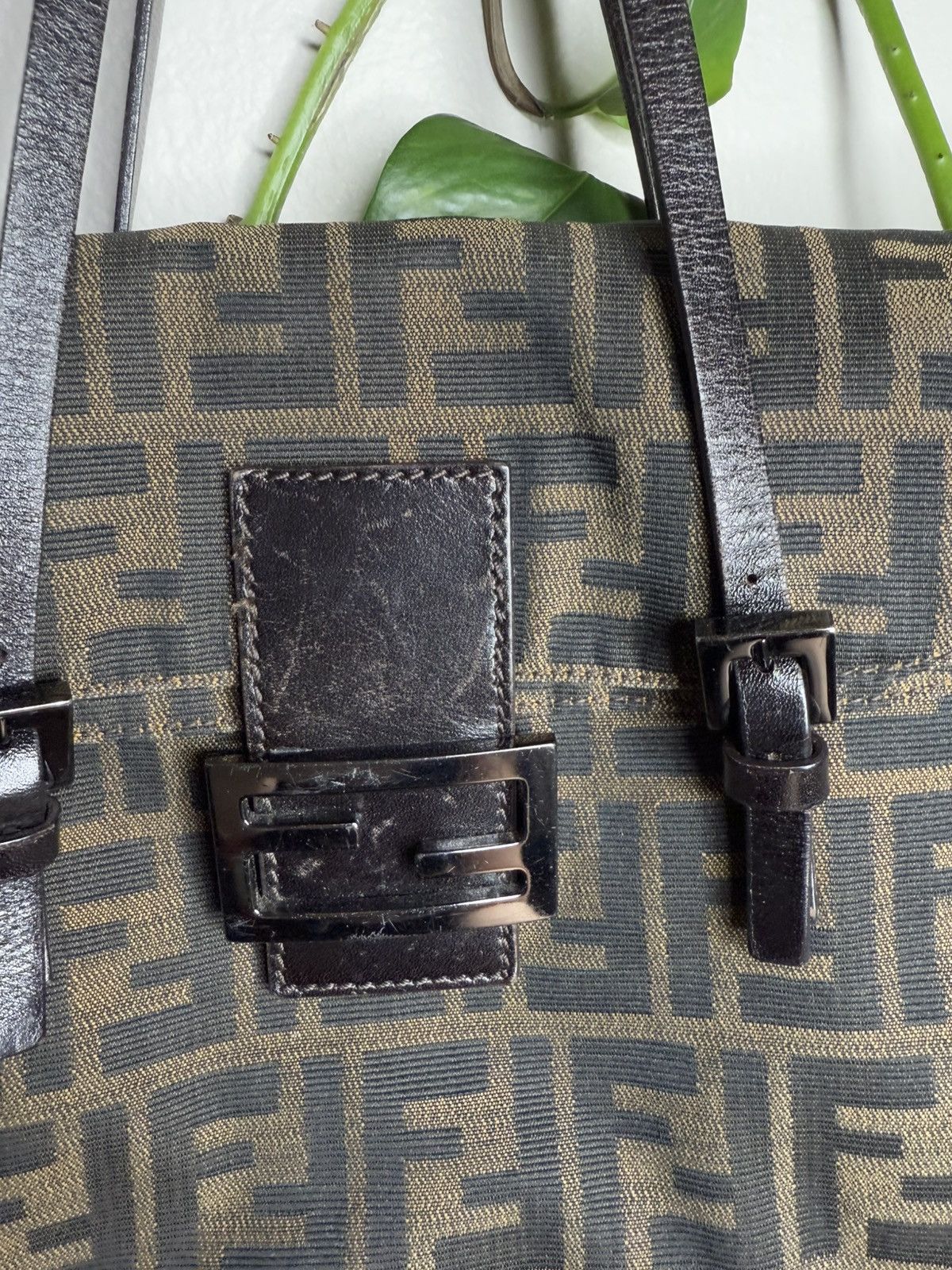 Fendi 🤎Iconic Fendi Zucca Monogram Tote with Leather Straps 🤎 Size ONE SIZE - 21 Thumbnail