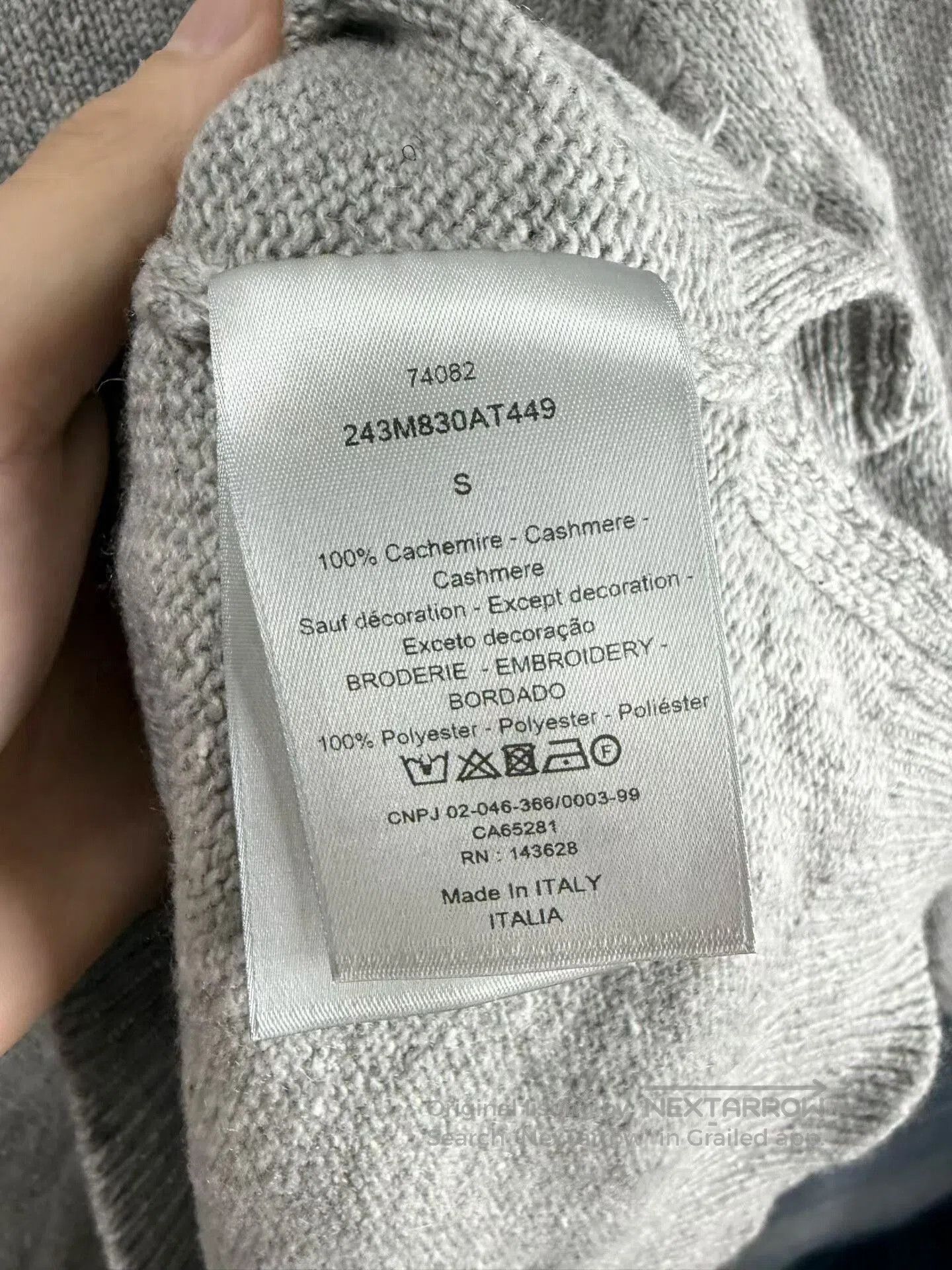 Dior Dior Gray Cartoon Embroidery Cashmere Polo. Size US S / EU 44-46 / 1 - 4 Thumbnail