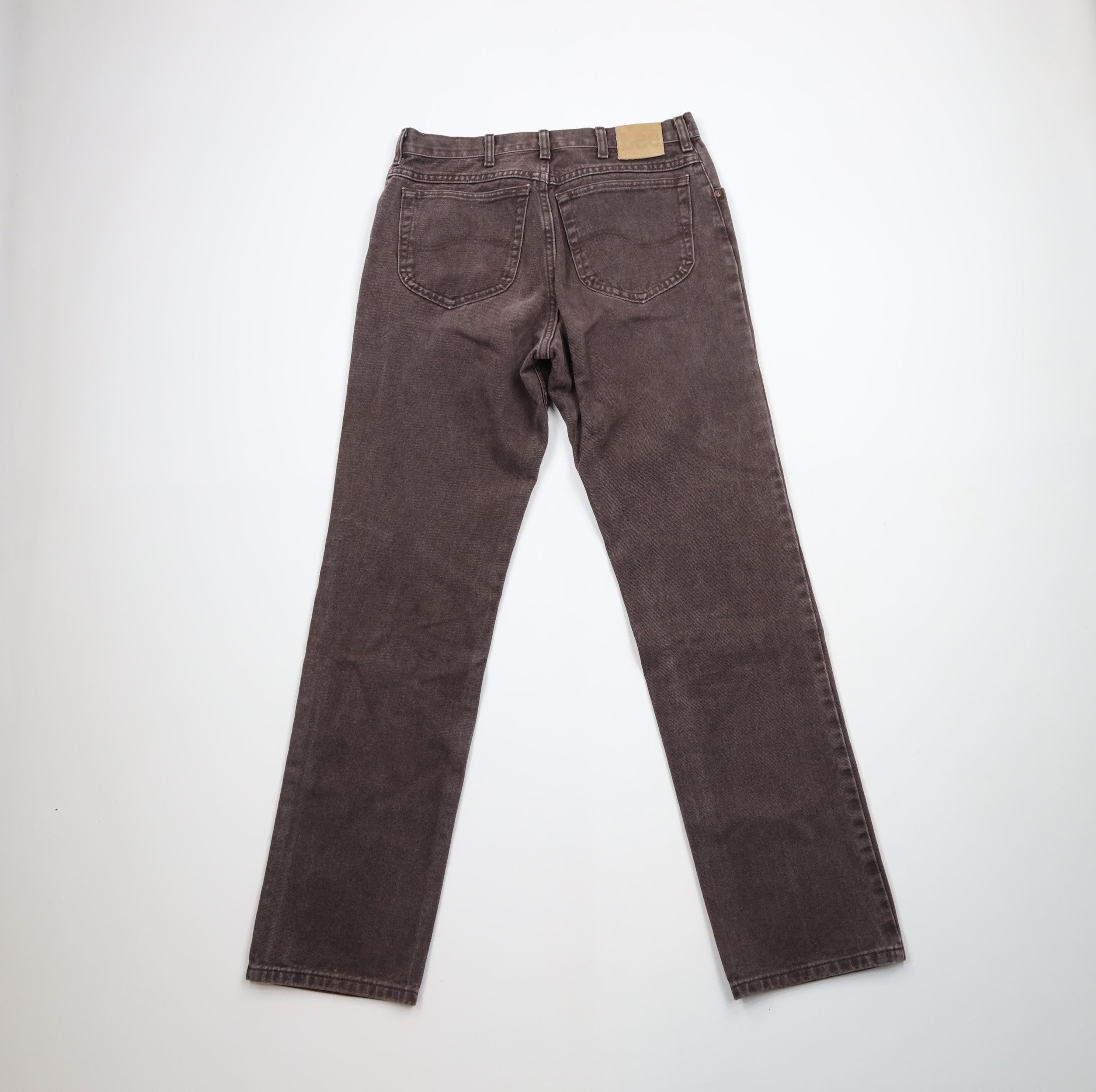 Lee × Vintage Vintage 90s Lee Straight Leg Denim Jeans Brown Cotton Size US 32 / EU 48 - 11 Thumbnail