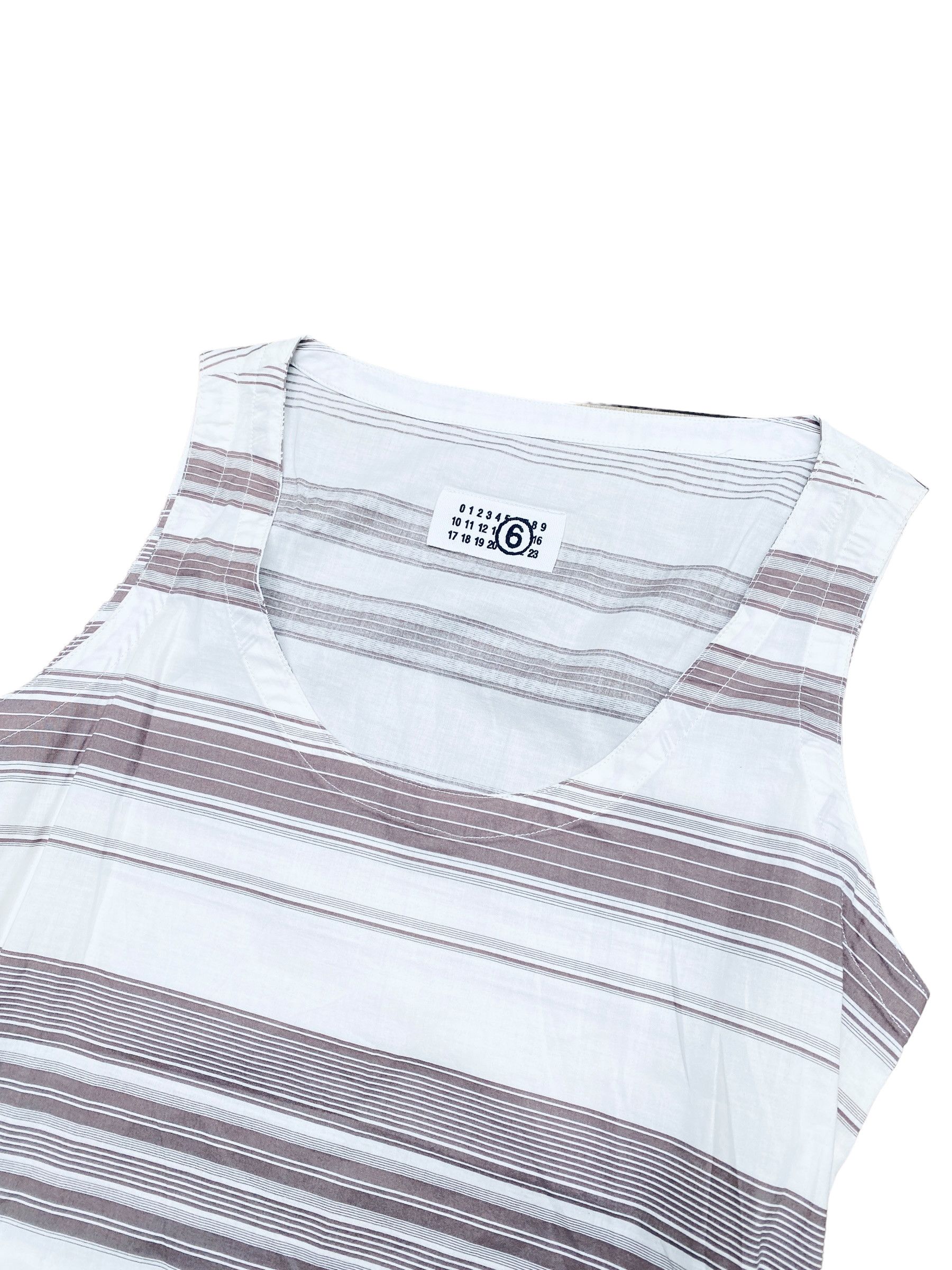 SS 2008 White brown striped tank top / Small dress