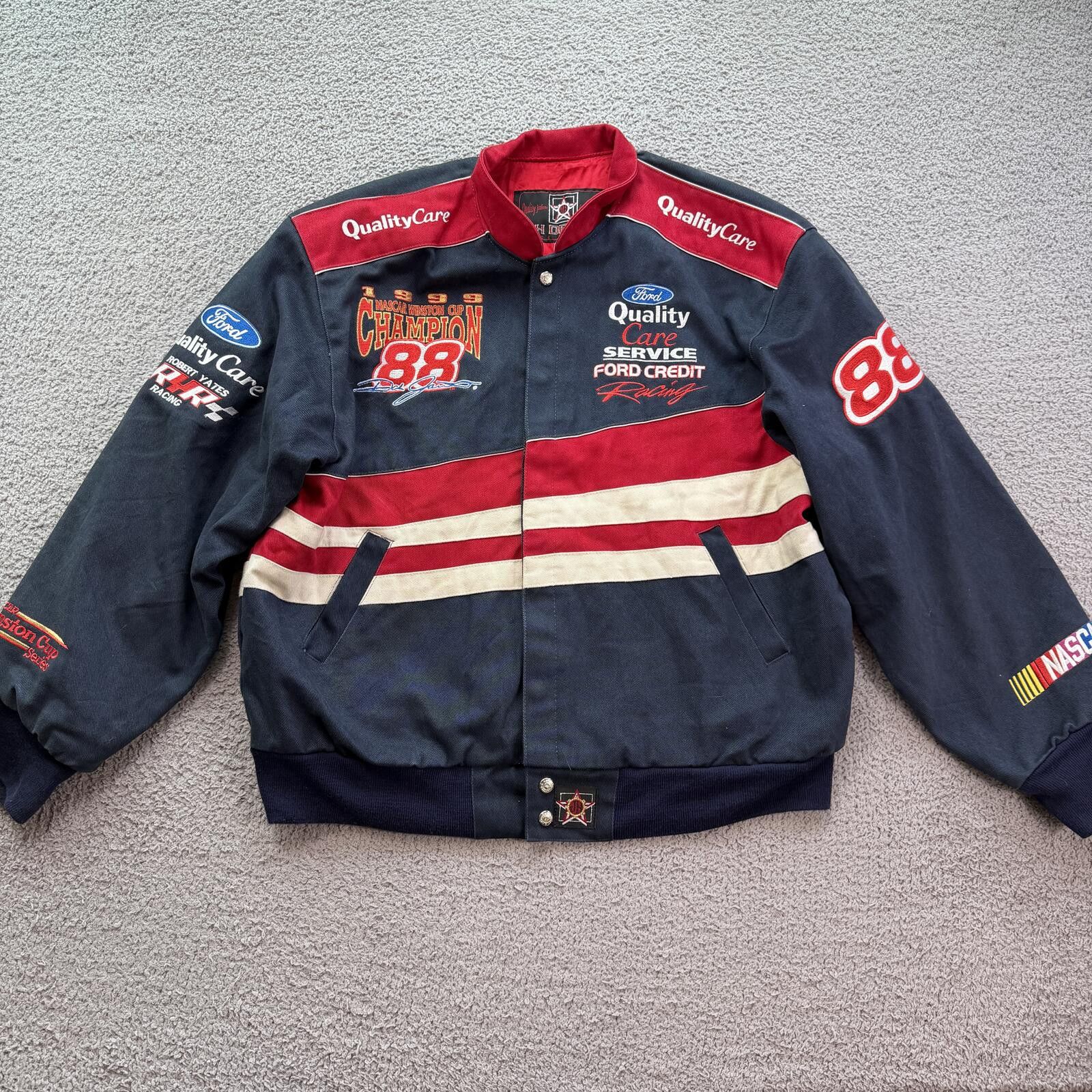 JH Design Vintage 1999 Dale Jarrett 88 NASCAR Winston Racing Jacket L Size US L / EU 52-54 / 3 - 1 Thumbnail