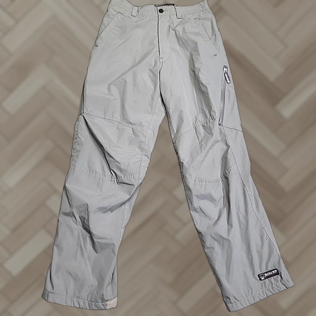 Vintage Bugle Boy 90s Cargo Pants Mens 30 Waist Gray Wide Leg Baggy Grunge Y2K