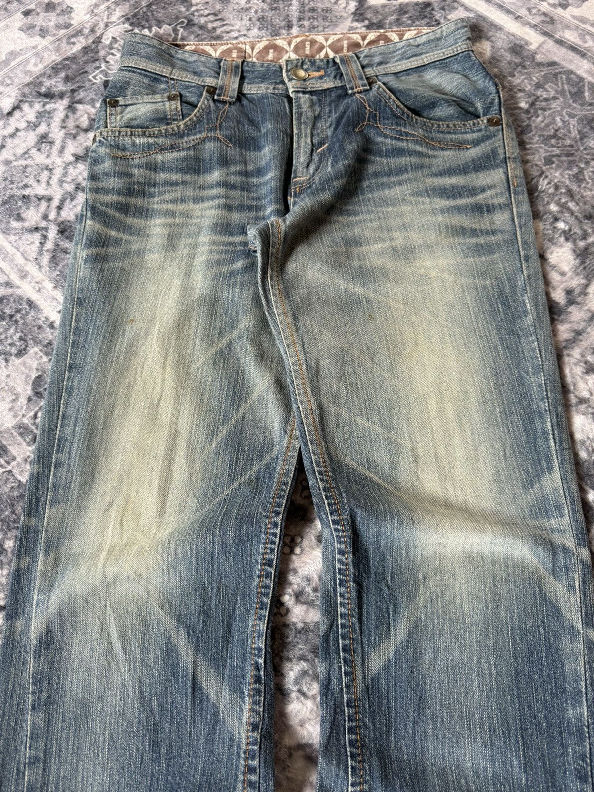 Japanese Brand Edwin 431 XV Over Stitched Western Japanese Flare Jeans Size US 29 - 3 Thumbnail
