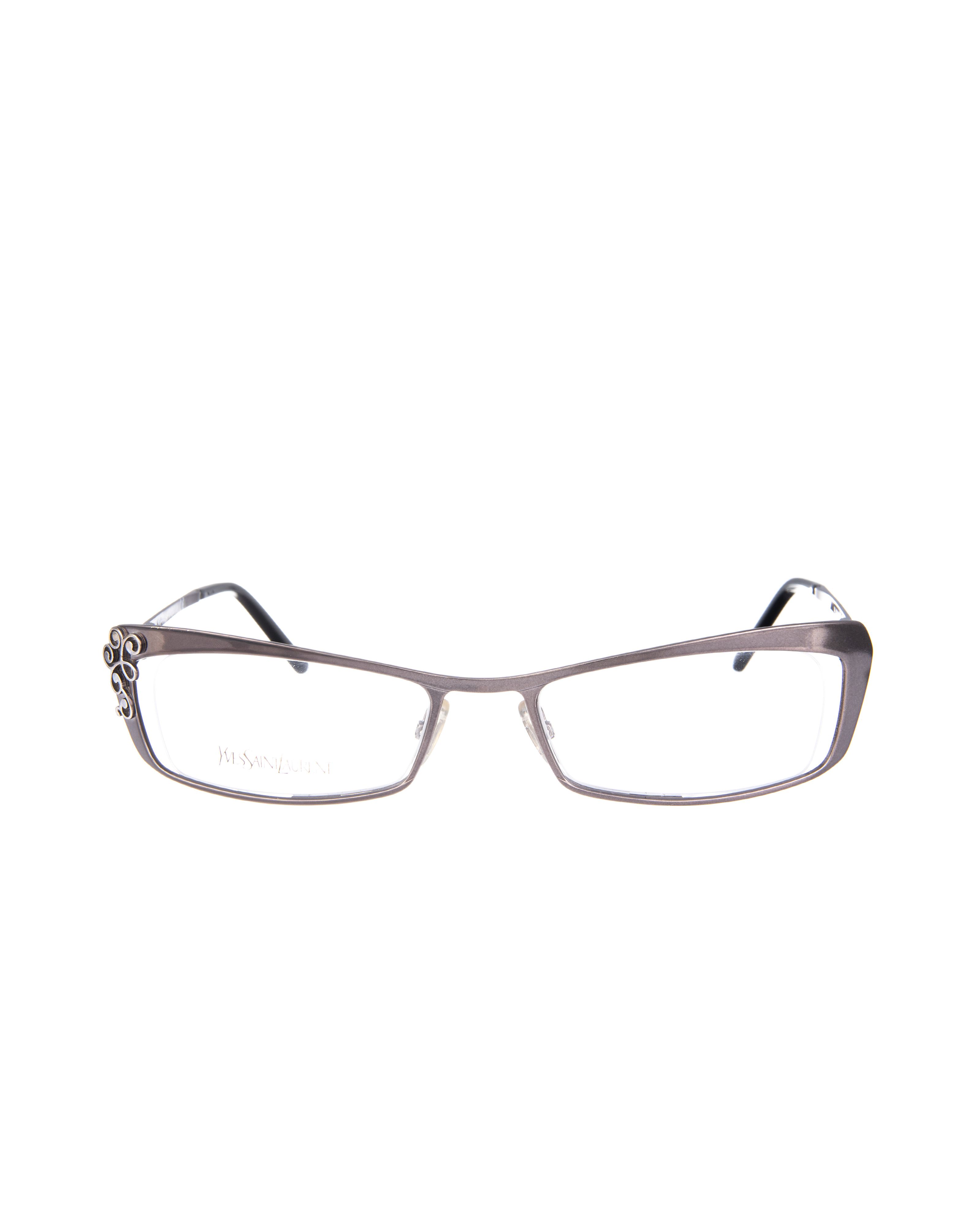 Yves Saint Laurent Yves Saint Laurent 00s Dark Silver Glasses Abstract Details Size ONE SIZE - 3 Thumbnail