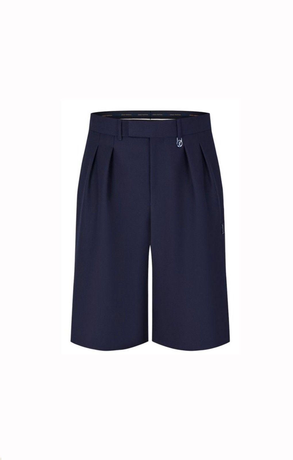 image of Louis Vuitton Navy Pleated Shorts 40, Men's (Size 30)