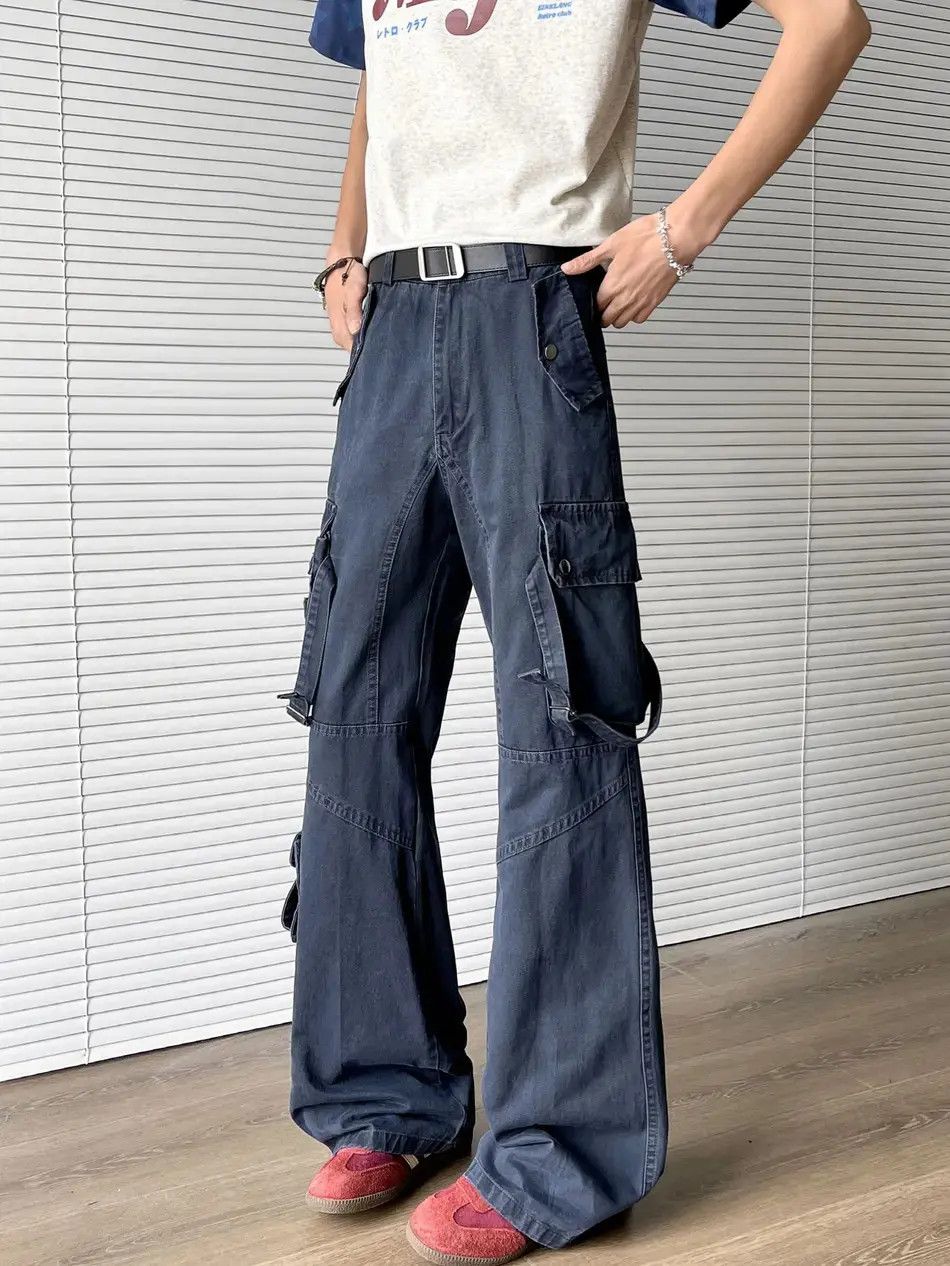 Japanese Brand Retro loose wide leg straight leg pocket jeans Size US 32 / EU 48 - 3 Thumbnail