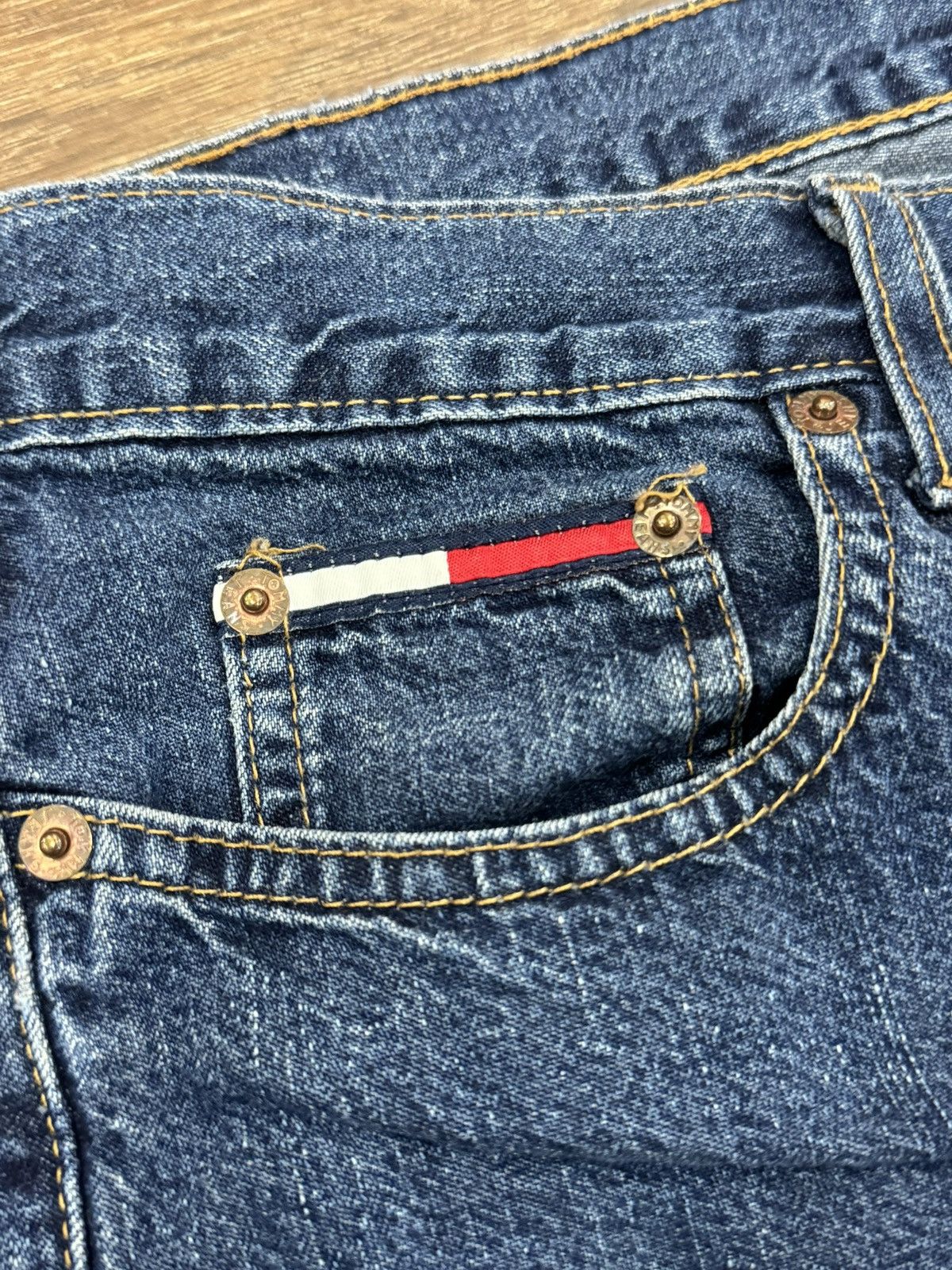 Tommy Hilfiger × Tommy Jeans × Vintage 90’s Tommy Hilfiger Bell Bottom Flare Jeans Size US 31 - 7 Thumbnail