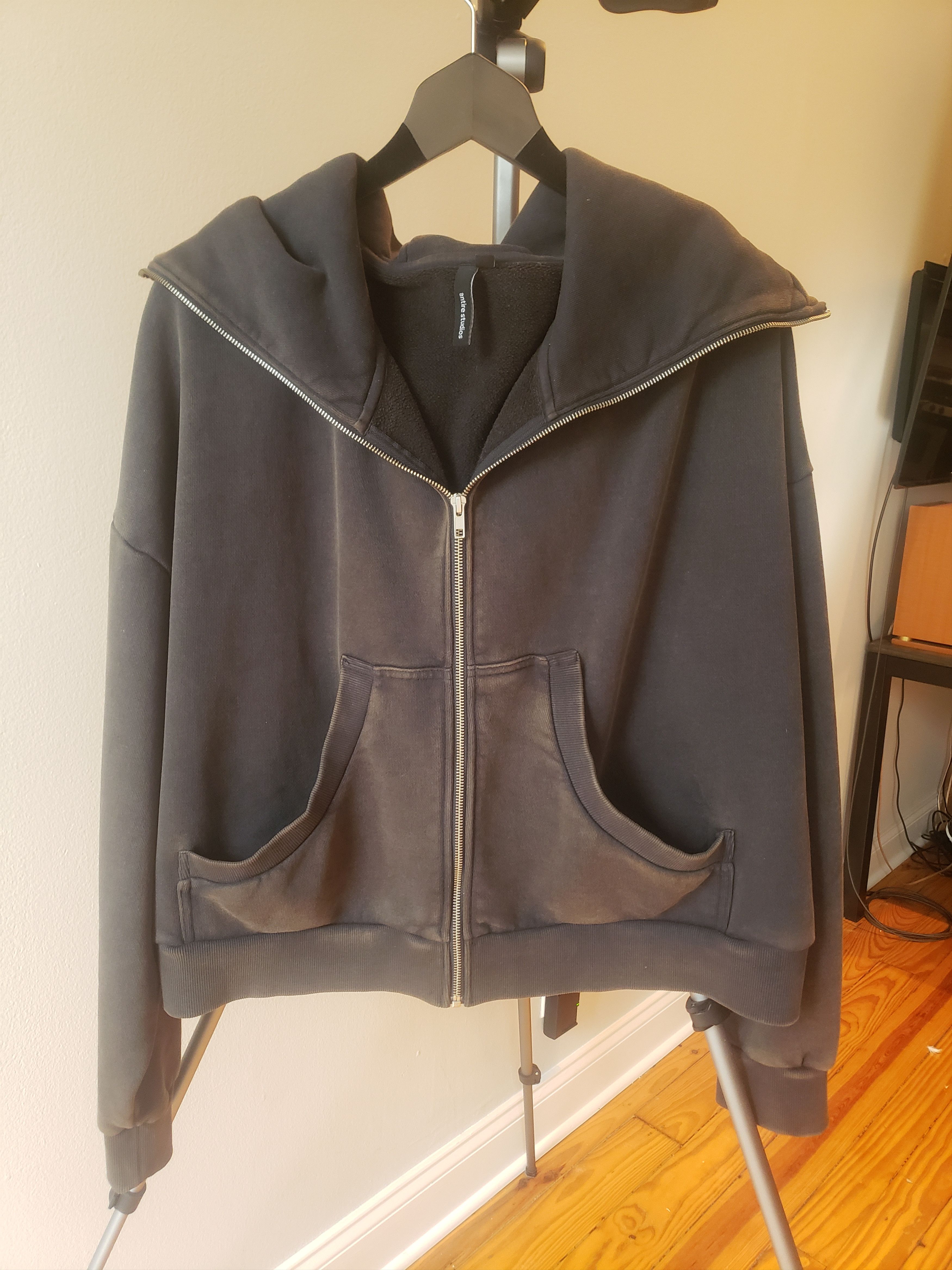 Entire Studios Washed Black Full Zip Hoodie | Grailed