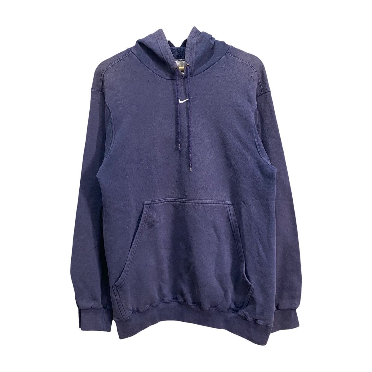 Nike VINTAGE RARE NIKE CENTER SWOOSH NAVY BLUE HOODIE Size US M / EU 48-50 / 2 - 1 Thumbnail