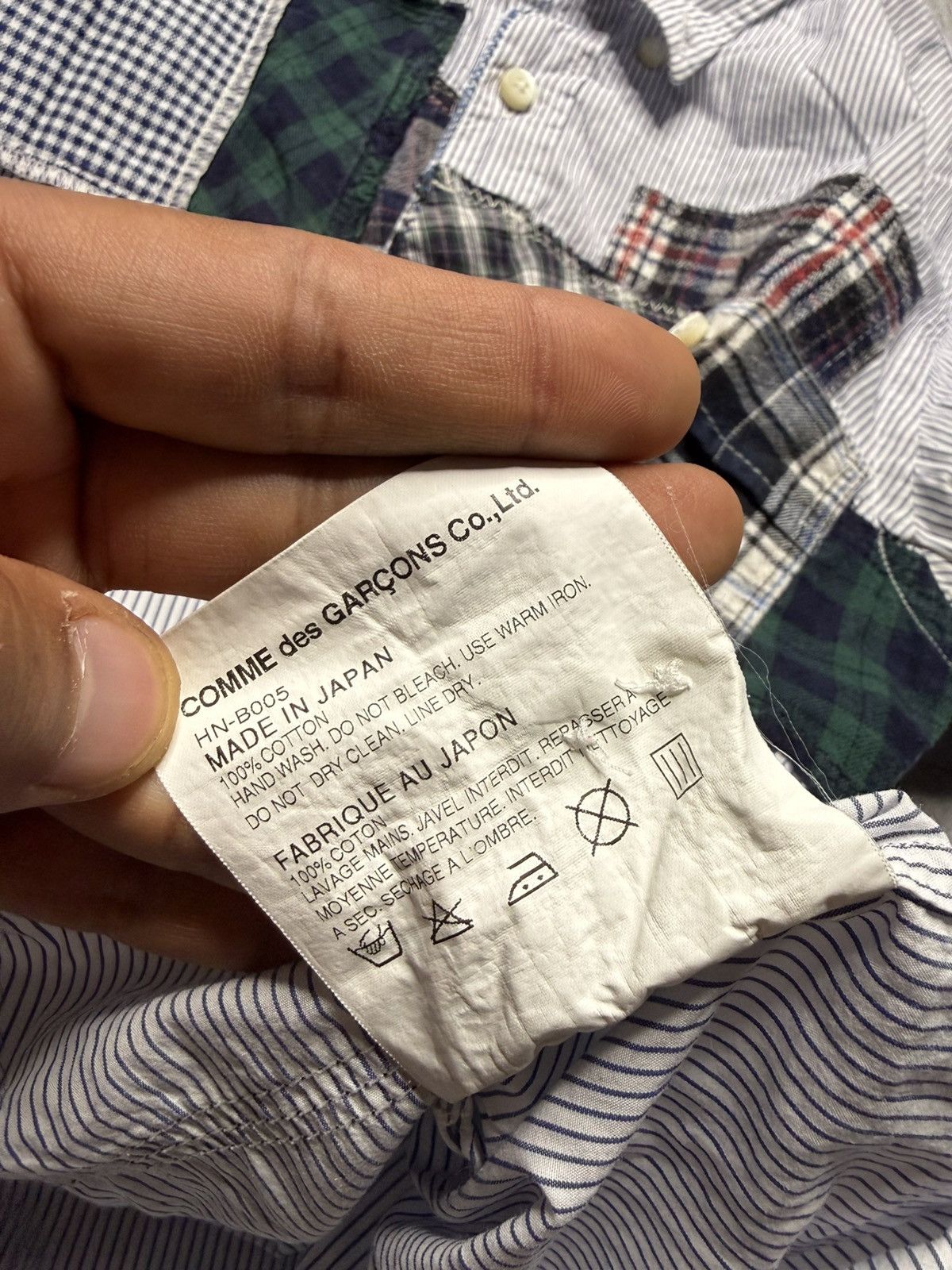 Comme des Garcons Homme Comme des Garcons Homme Pinstripe Patchwork Shirt Size US XS / EU 42 / 0 - 7 Thumbnail