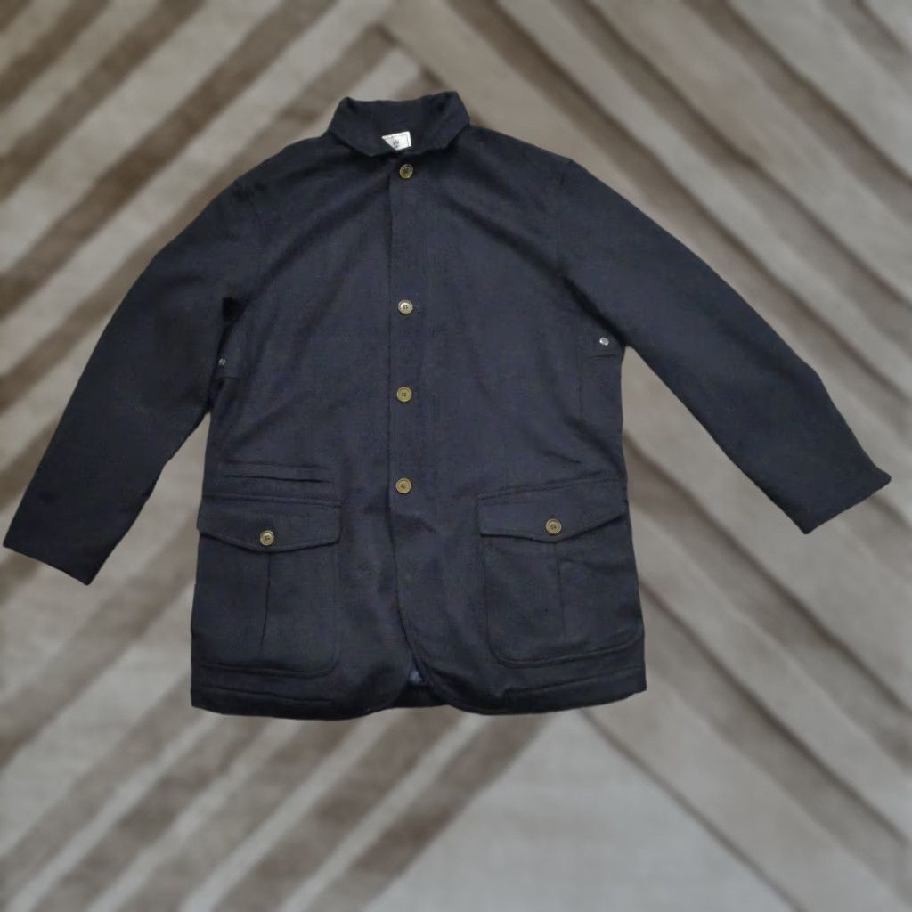 Peter Millar Jacket Mens L Navy Wool Storm System Coat Loro Piana Blue Jacket Mens Wool Storm System