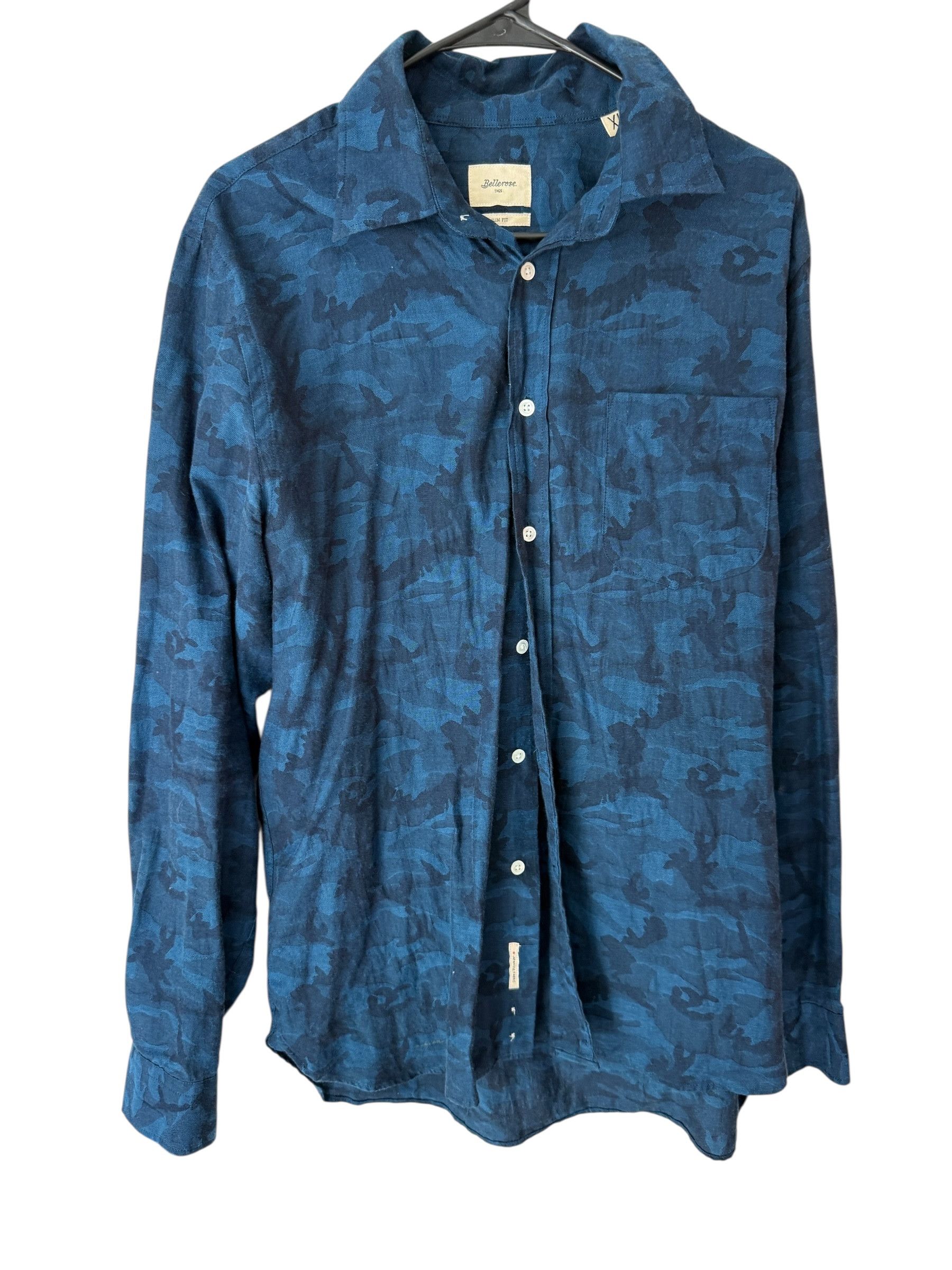 Bellerose Bellerose Camouflage Print Shirt (Blue, L/S) Size US L / EU 52-54 / 3 - 1 Thumbnail