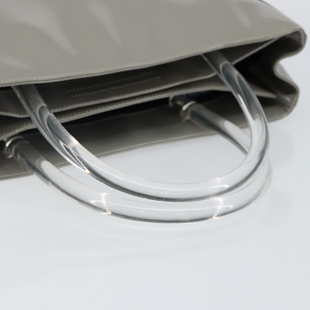 Prada PRADA Hand Bag Enamel Gray Silver Size ONE SIZE - 7 Thumbnail