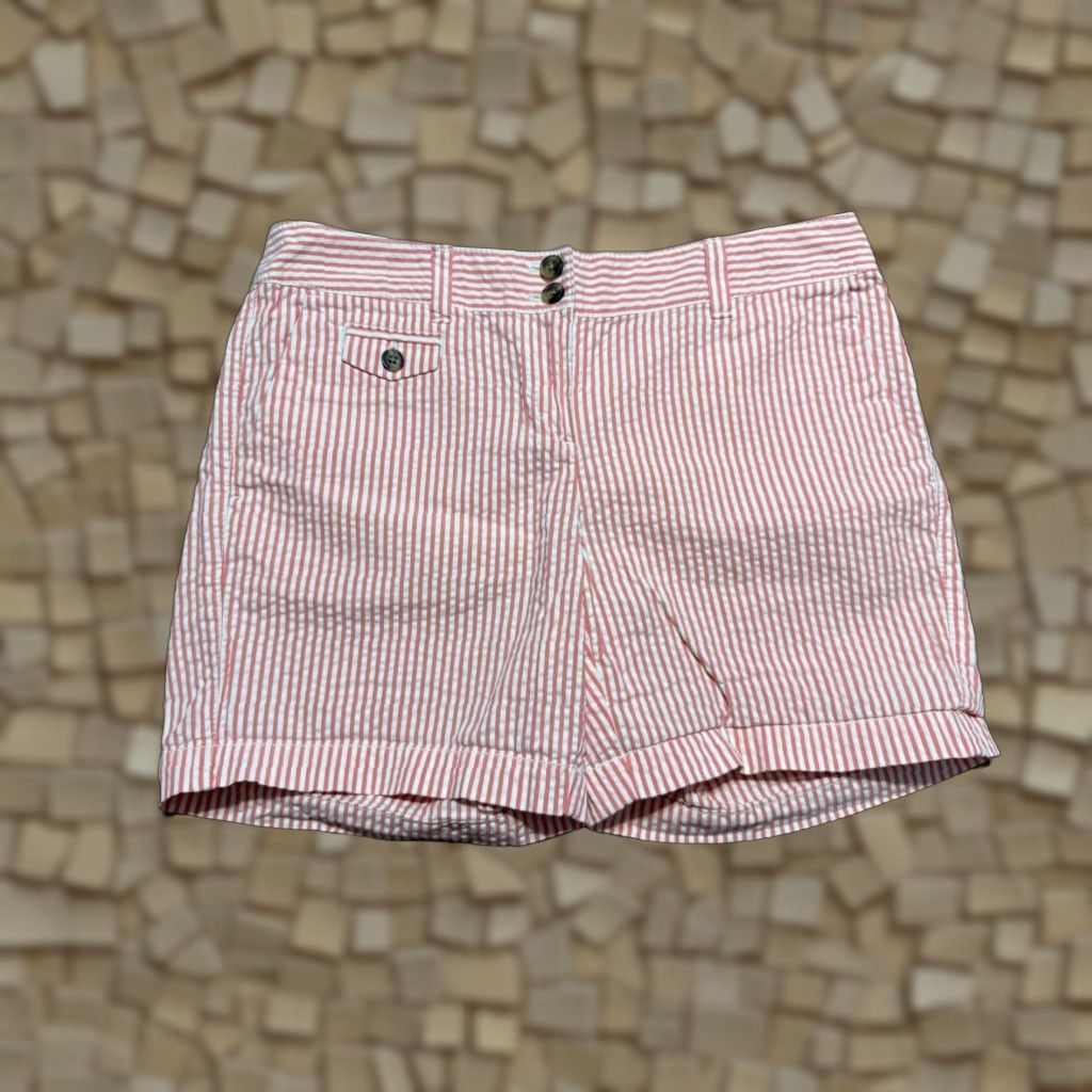 Loft LOFT Shorts Women's Size 0 Pink White Striped Casual Shorts Size 25" / US 0 / IT 36 - 1 Thumbnail
