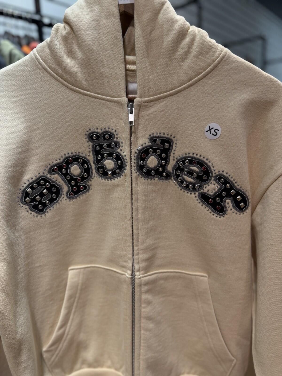 Sp5der Sp5der Cream Stone Zip Up Hoodie Size (XS) 2026 Size US XS / EU 42 / 0 - 4 Thumbnail