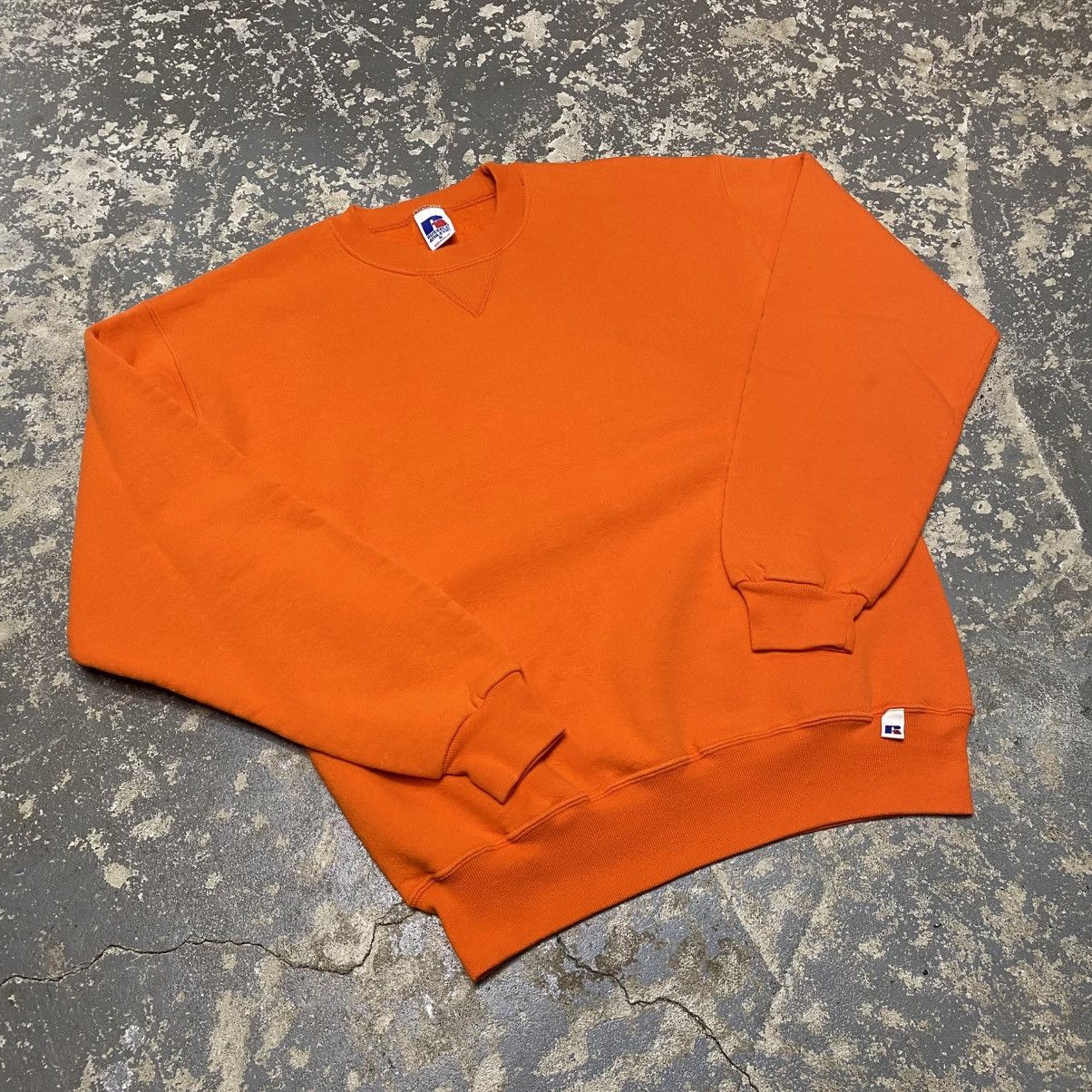 Russell Athletic × Vintage Vintage Russell Athletic Orange Blank Crewneck Hoodie Size US M / EU 48-50 / 2 - 8 Thumbnail