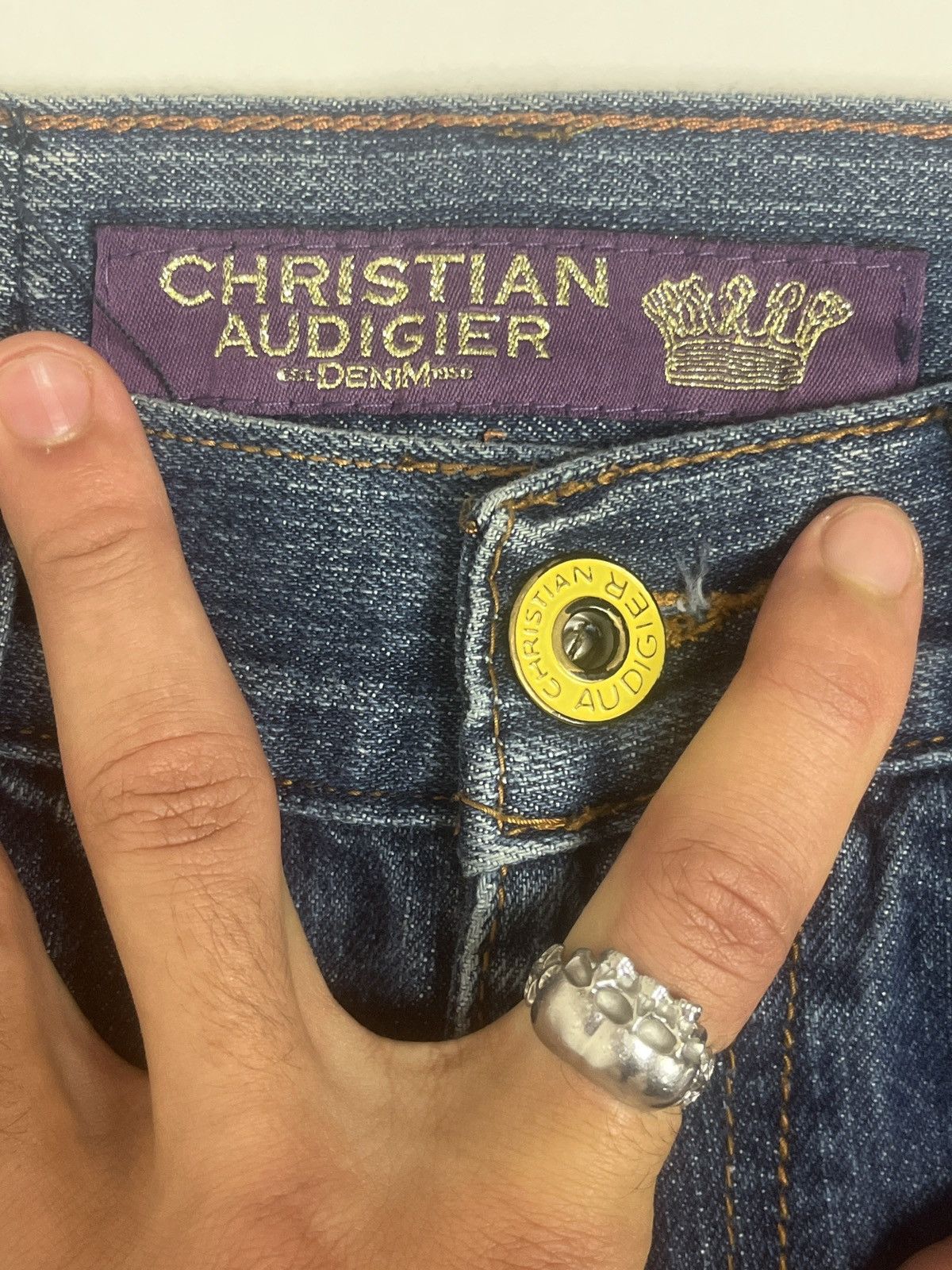 Christian Audigier × Ed Hardy × True Religion Christian Audigier Triple Skull Denim Size US 32 / EU 48 - 5 Thumbnail