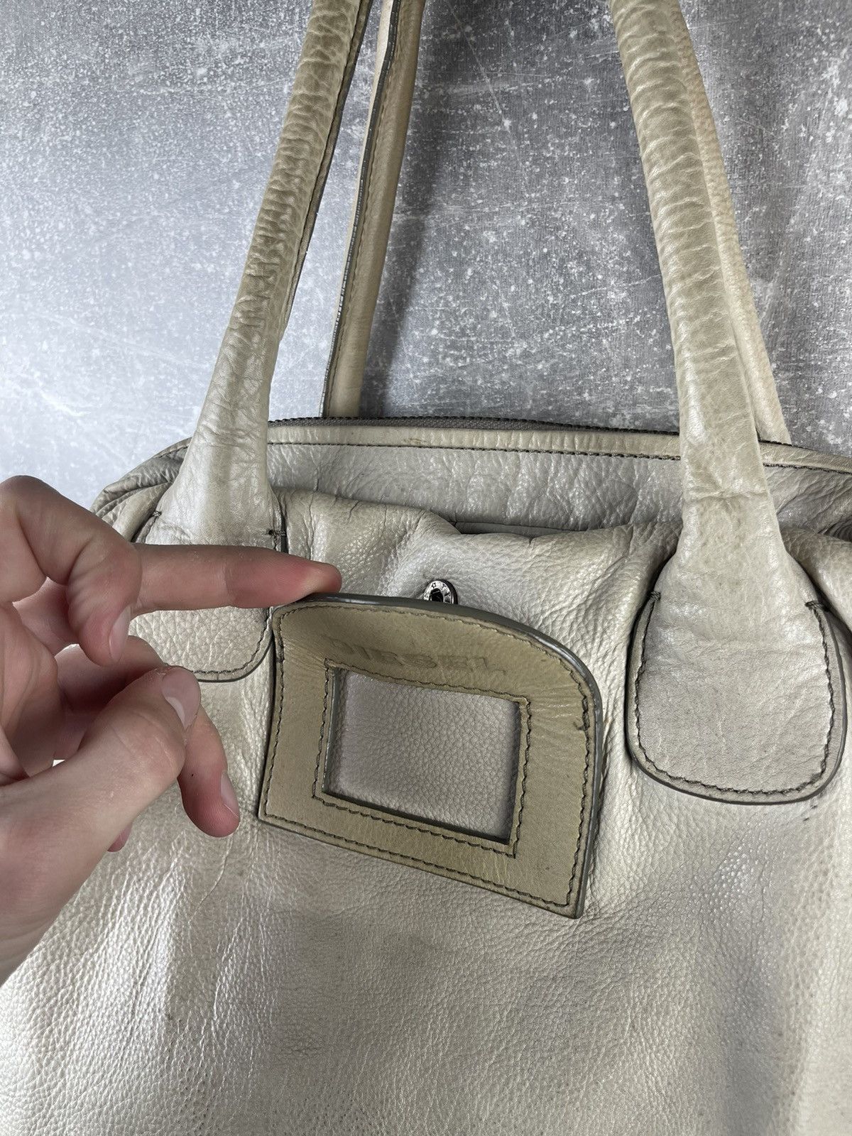 Diesel × Vintage Diesel Avant Garde Archives Y2K Leather White Tote Bag Size ONE SIZE - 4 Thumbnail