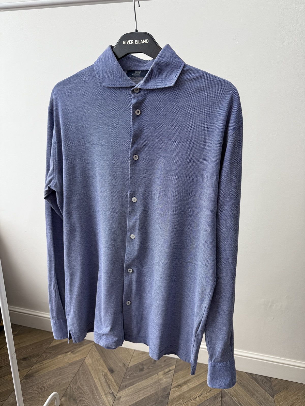 Boggi Vintage Boggi Milano Shirt Blue Cotton Button Up Size US L / EU 52-54 / 3 - 3 Thumbnail