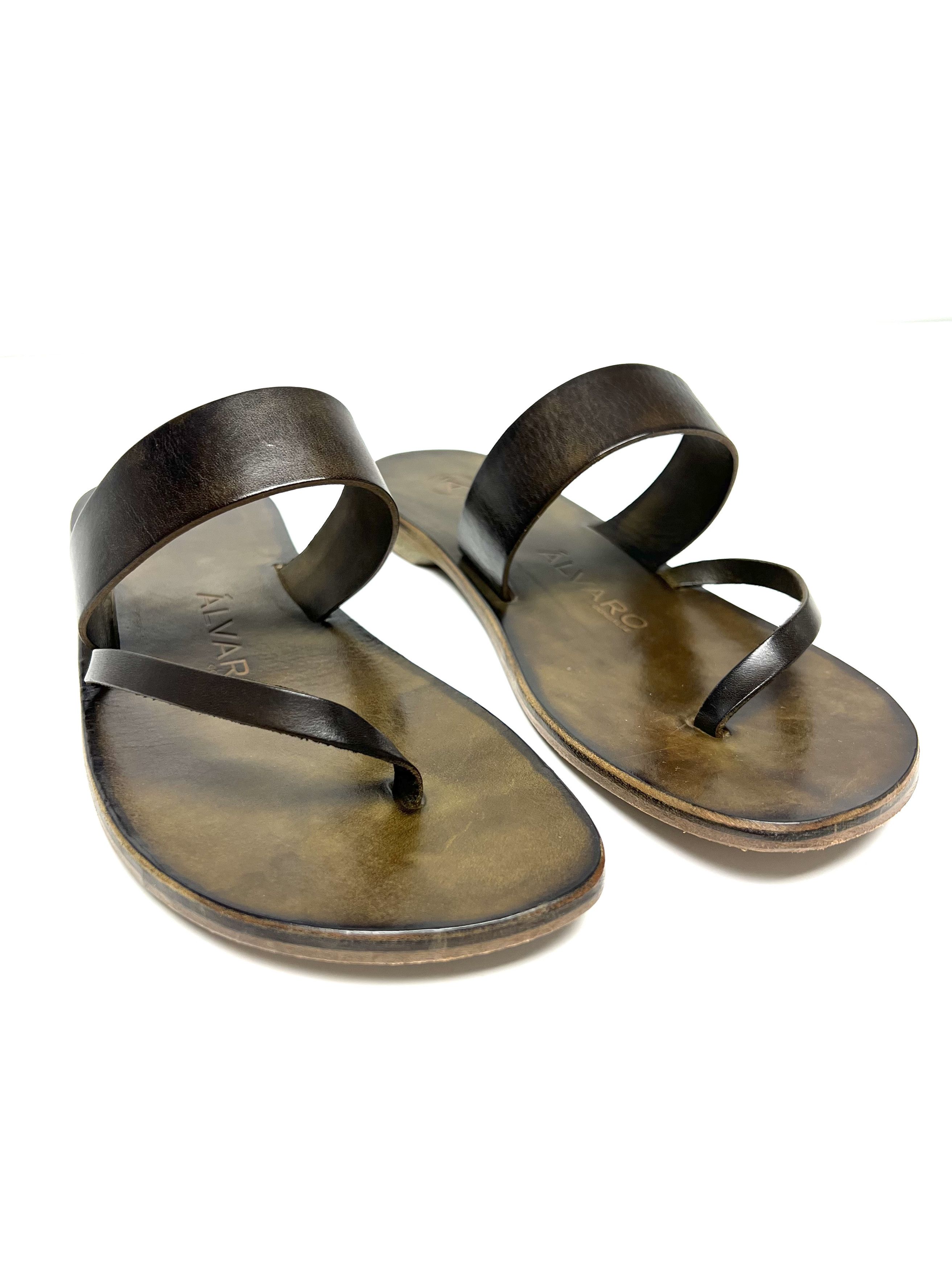Other ALVARO GONZALEZ, MILITARY GREEN LEATHER HAND MADE, SLIDE Size US 11 / EU 44 - 5 Thumbnail