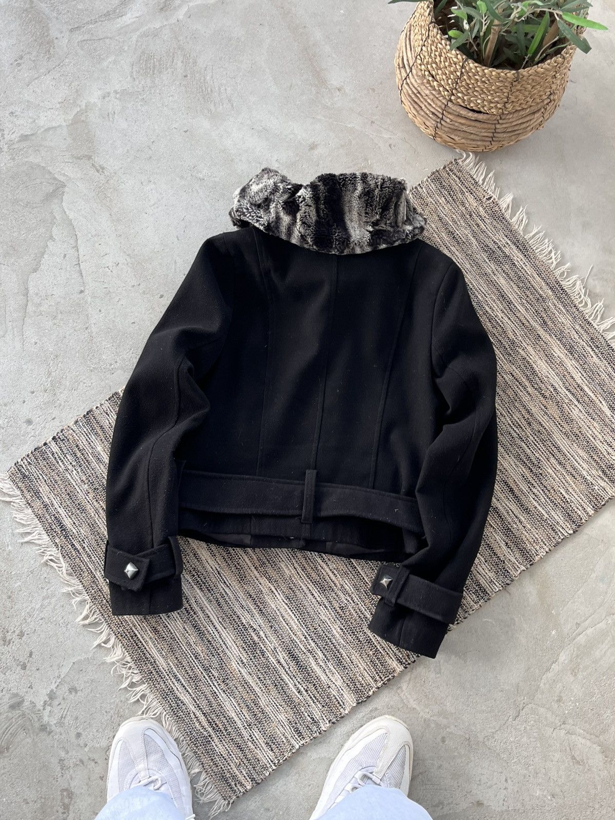 Philipp Plein Vintage Philipp Plein Wool Jacket Fur Collar Gothic Luxury Size M / US 6-8 / IT 42-44 - 2 Thumbnail