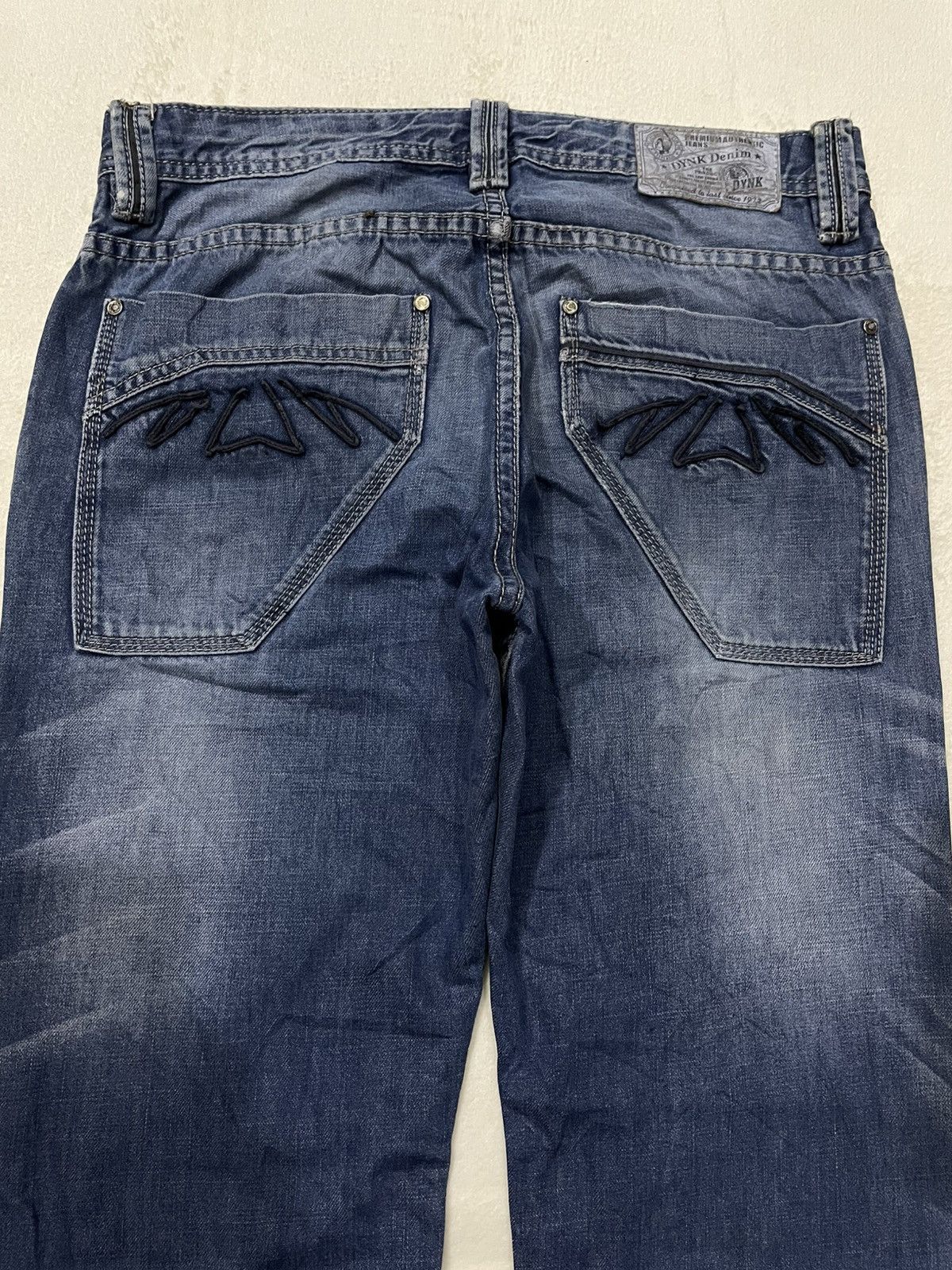Japanese Brand Vintage DYNK Denim Straight Cut Mudwash Faded Jeans Size US 31 - 10 Thumbnail