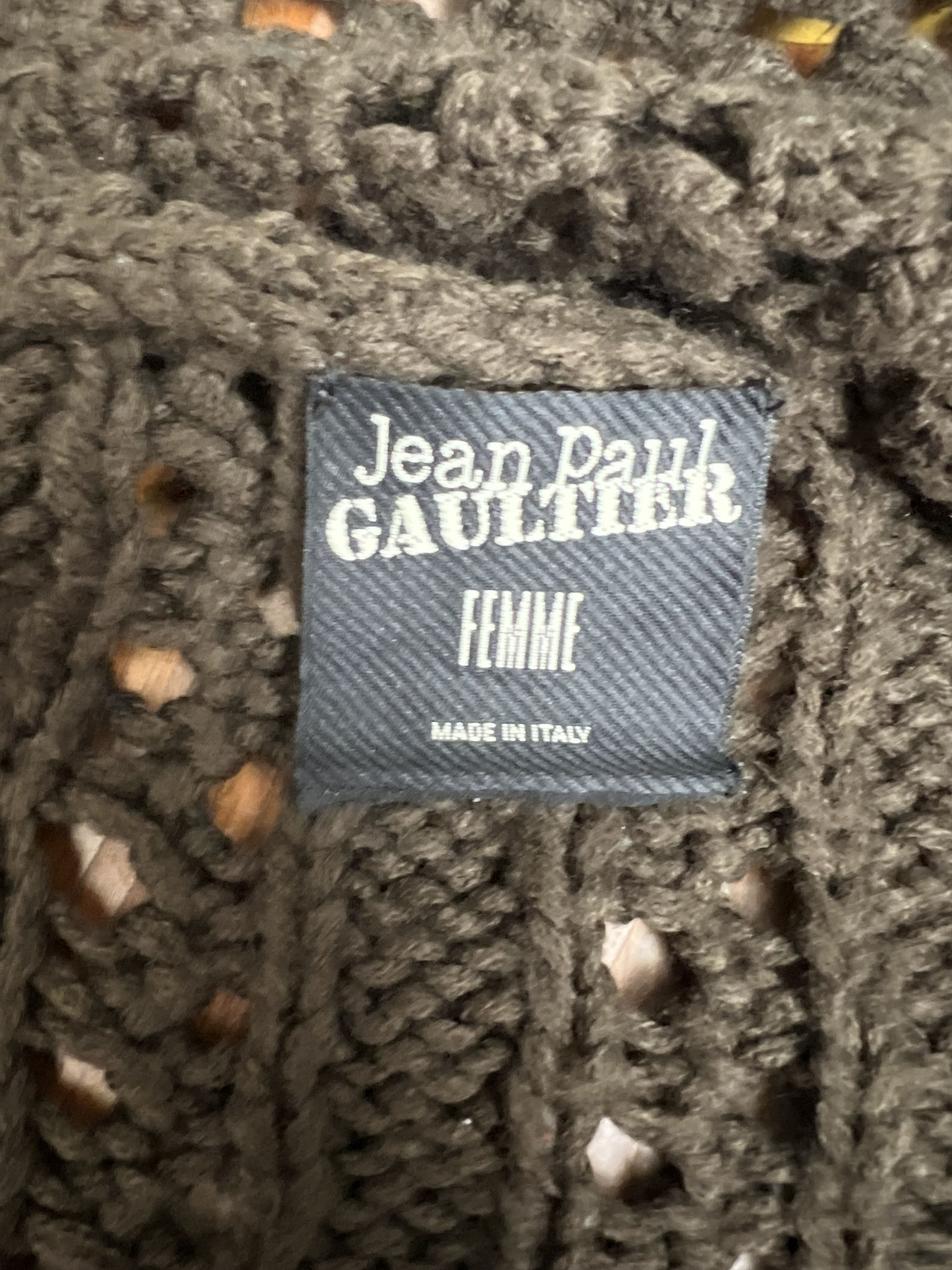 Jean Paul Gaultier Knitted Brown Cardigan Size ONE SIZE - 8 Thumbnail
