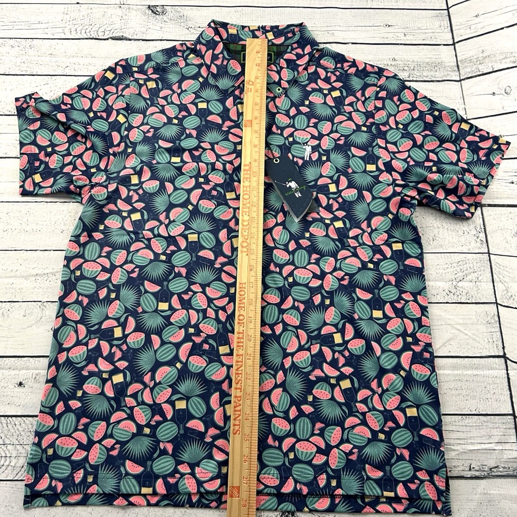 Vintage William Murray Polo Shirt Golf Mens Size M Navy Watermelon XS? Size US M / EU 48-50 / 2 - 5 Thumbnail