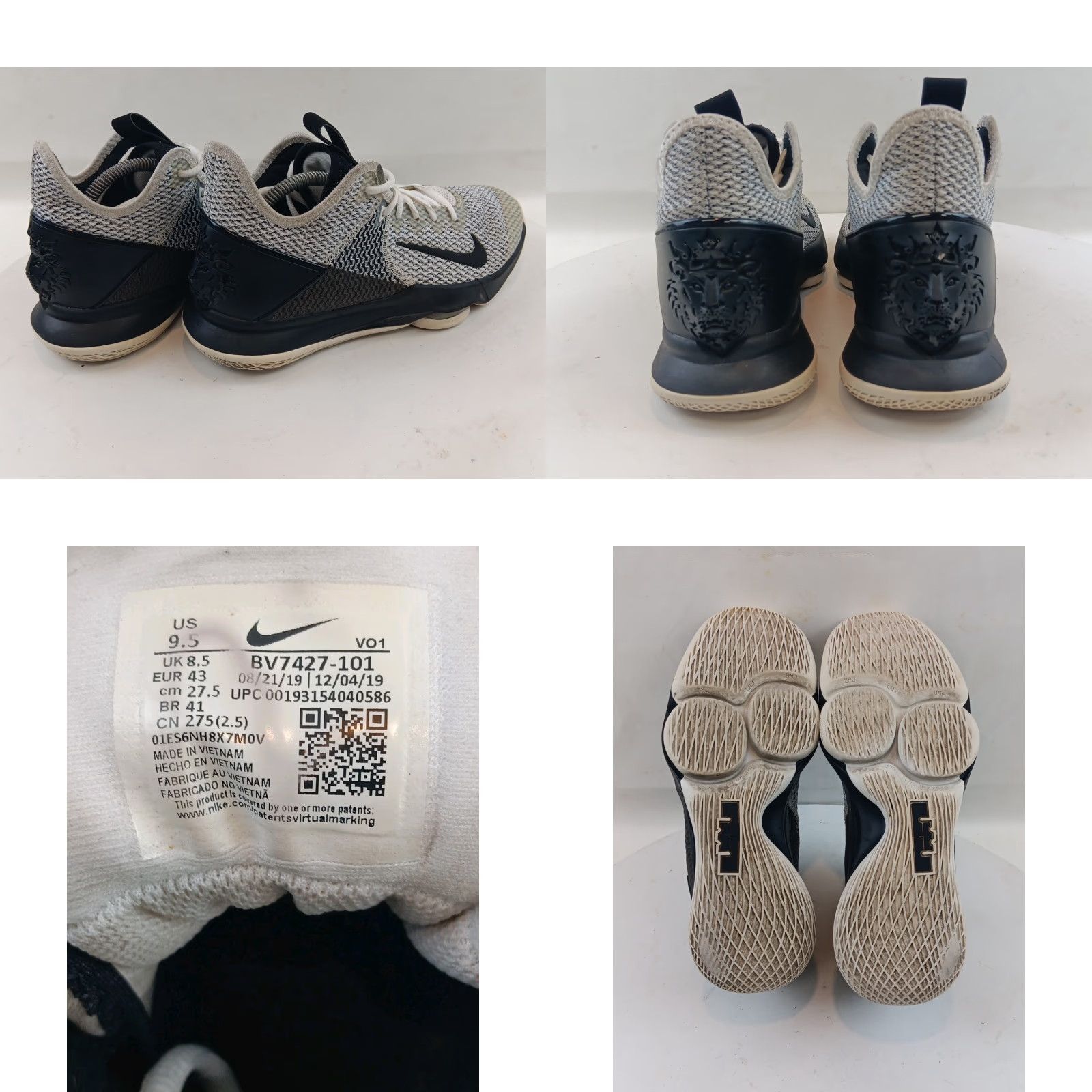 Nike Nike LeBron Witness 4 Sneaker Men’s 9.5 Black White BV7427-101 Mens Shoes Size ONE SIZE - 11 Thumbnail