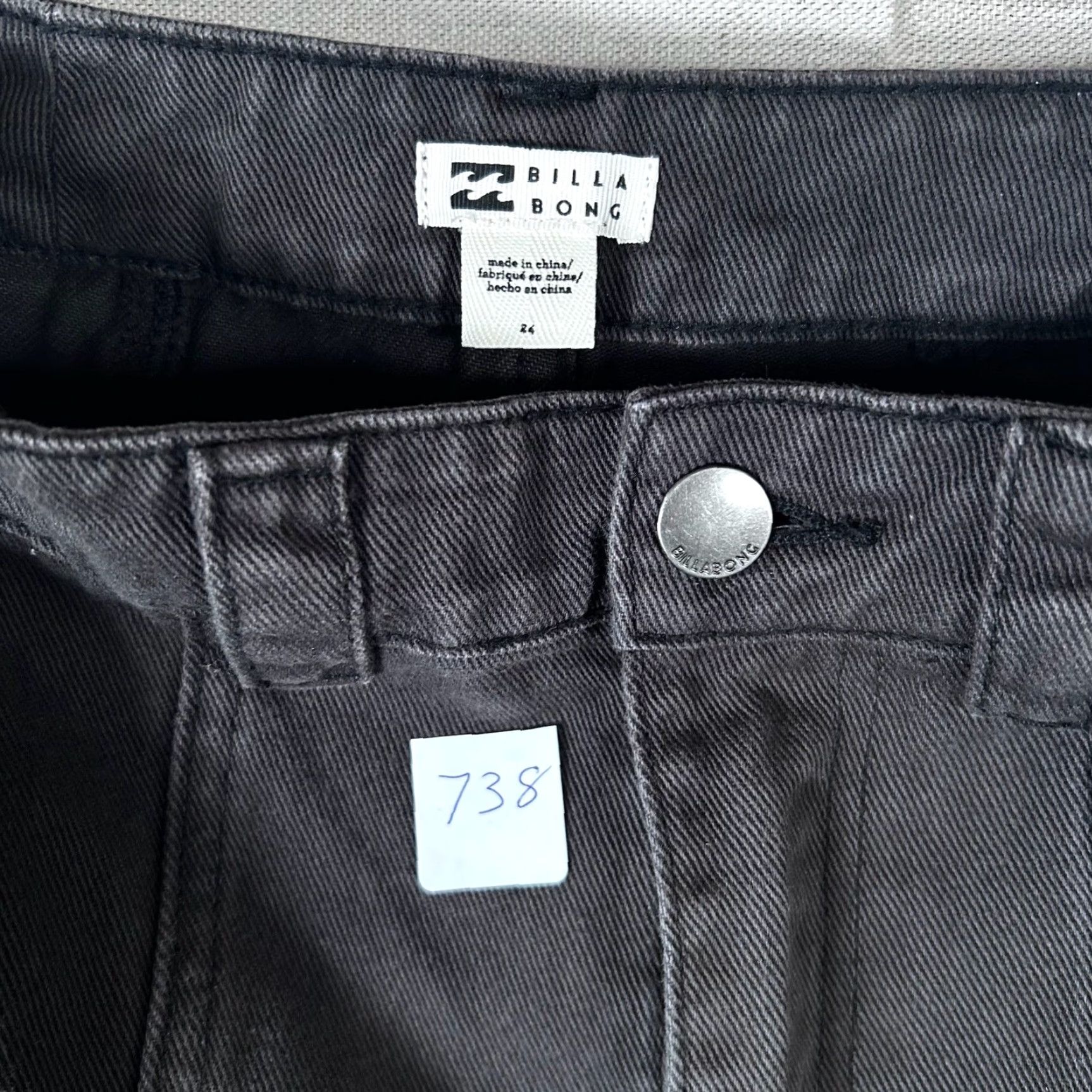 Billabong Billabong Cargo Pants Denim Black Straight Leg High Rise 24 Womens Utility Pockets 6 Pocket Size 42" / US 20 - 3 Thumbnail