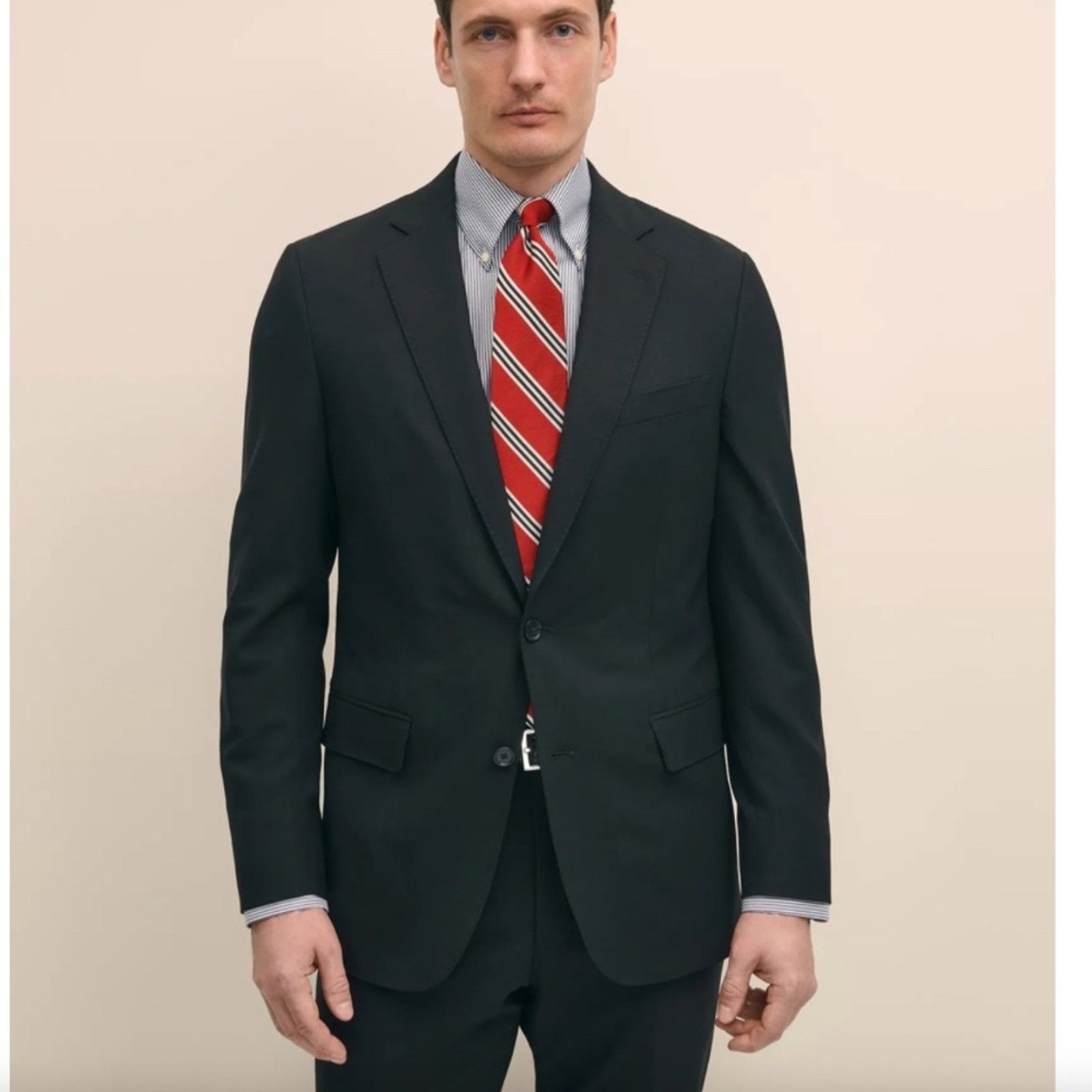 Brooks Brothers Brooks Brothers Men's Charcoal Black Wool Blazer - 42R Size 42R - 1 Thumbnail