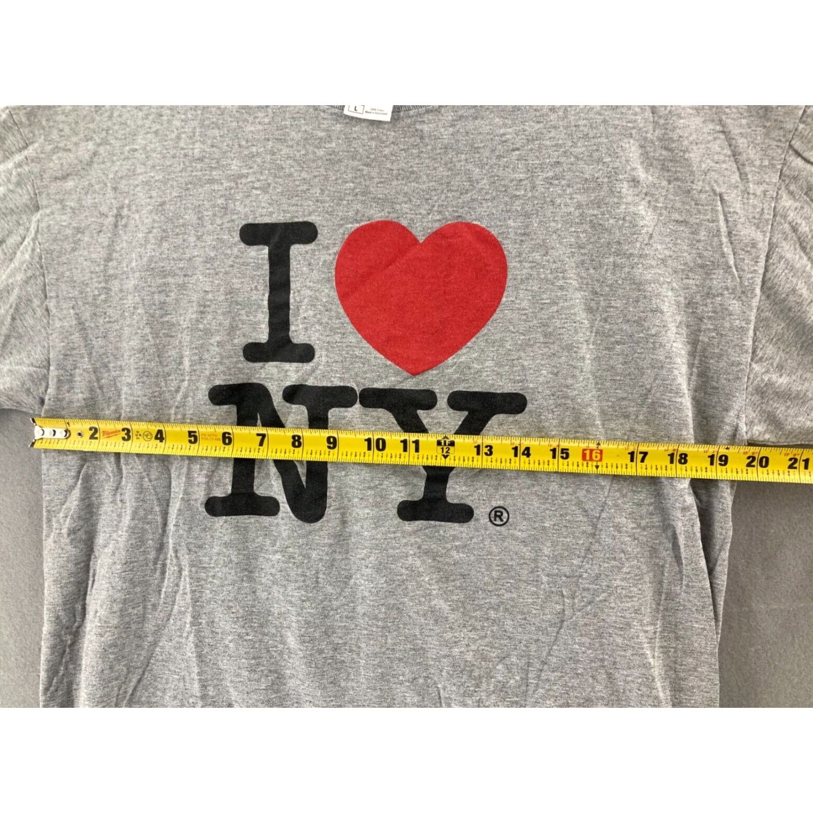 Sea New York I Love NY T Shirt Mens Large Official Gray NYC New York Size US XL / EU 56 / 4 - 7 Thumbnail