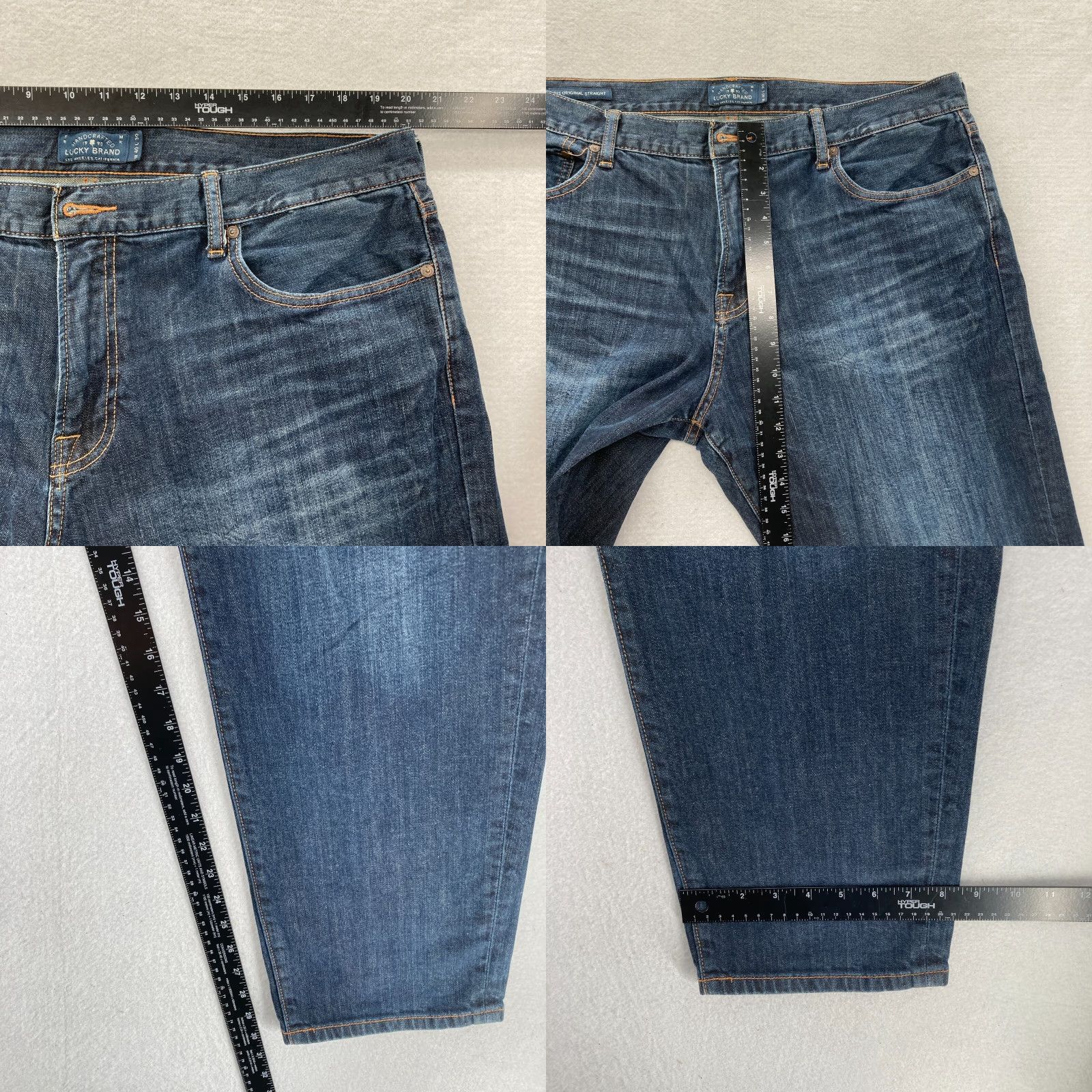 Lucky Brand Lucky Brand 221 Original Straight Mens 40x30 Dark Wash Blue Denim Jeans Mid Rise Jeans Size US 40 / EU 56 - 8 Thumbnail