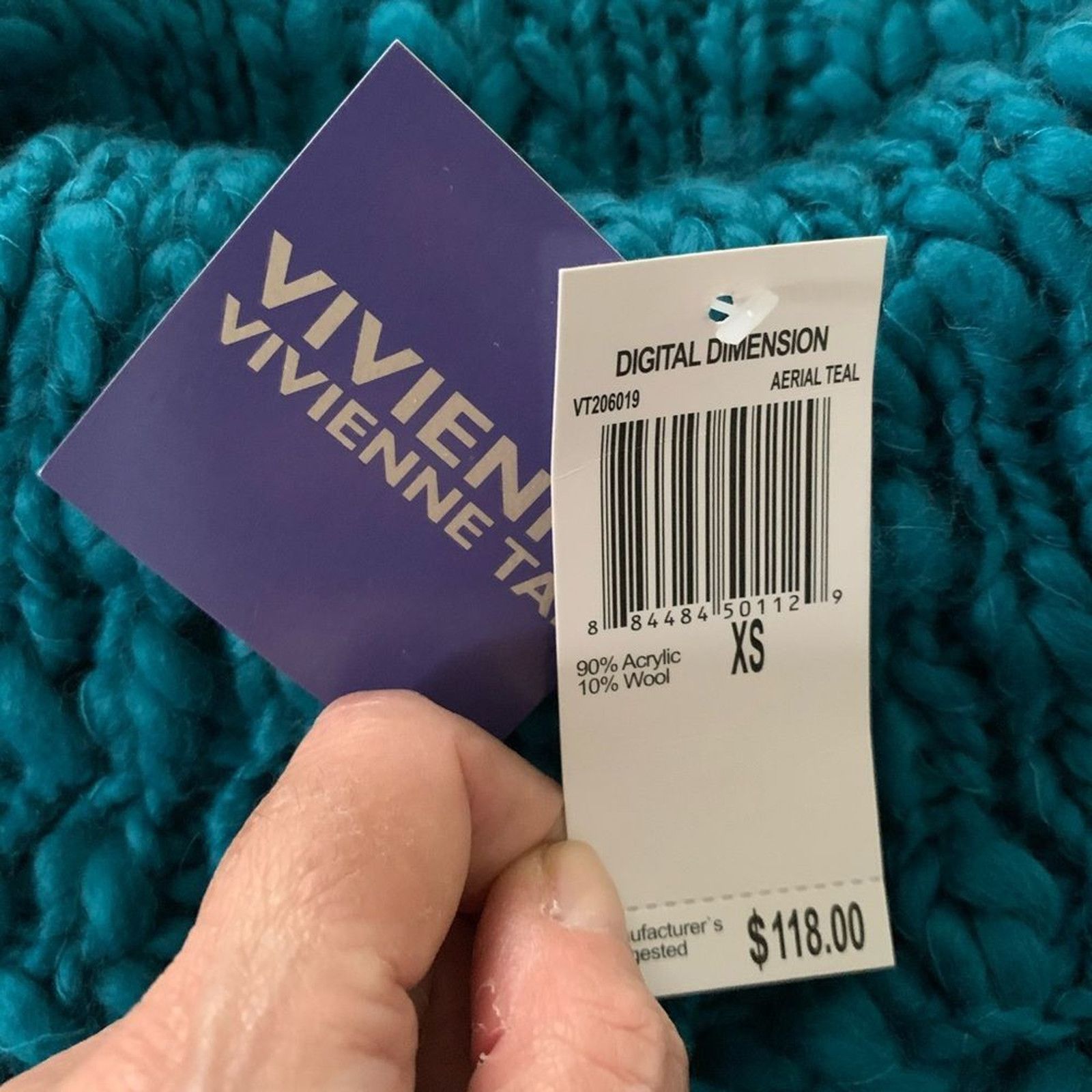Vivienne Tam NWT VIVIENNE TAM CHUNKY TEAL TURTLENECK SWEATER XS Size US XS / EU 42 / 0 - 6 Thumbnail