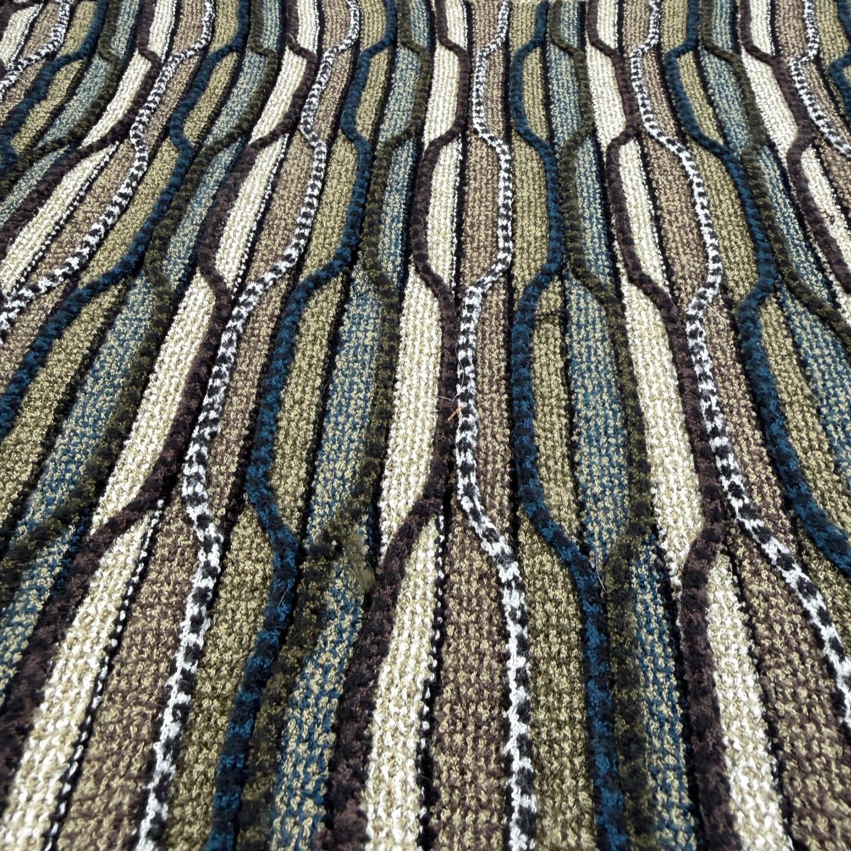 Coogi Protege Sweater Mens XL Green Brown Blue 3D Knit Abstract Coogi Style Pullover Size US XL / EU 56 / 4 - 4 Thumbnail