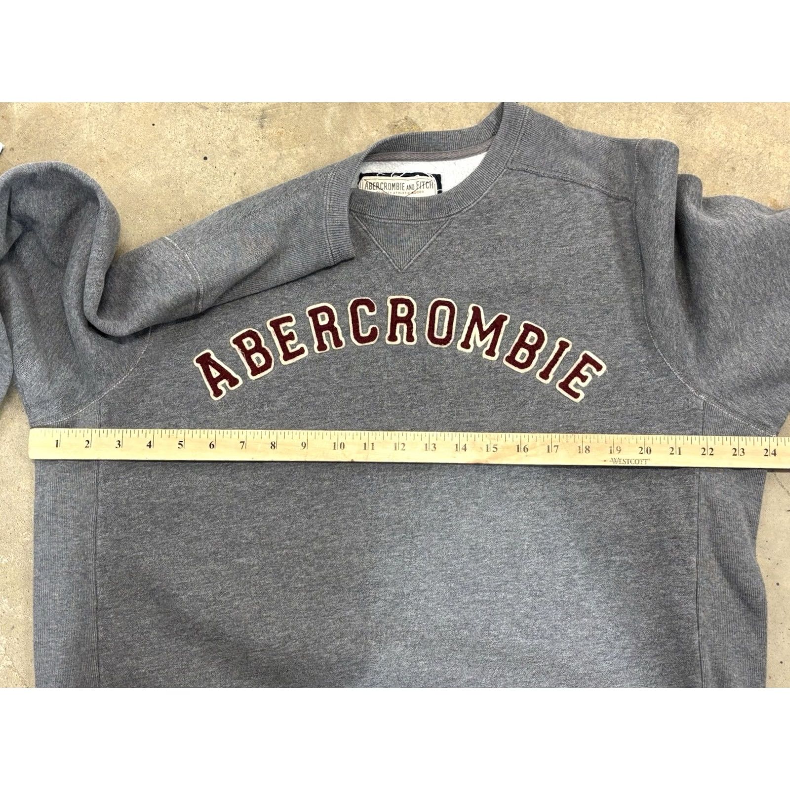 Abercrombie & Fitch VINTAGE Abercrombie & Fitch Sweatshirt Mens M Grey Reverse Weave Raised Spellout Y2K Size US M / EU 48-50 / 2 - 7 Thumbnail