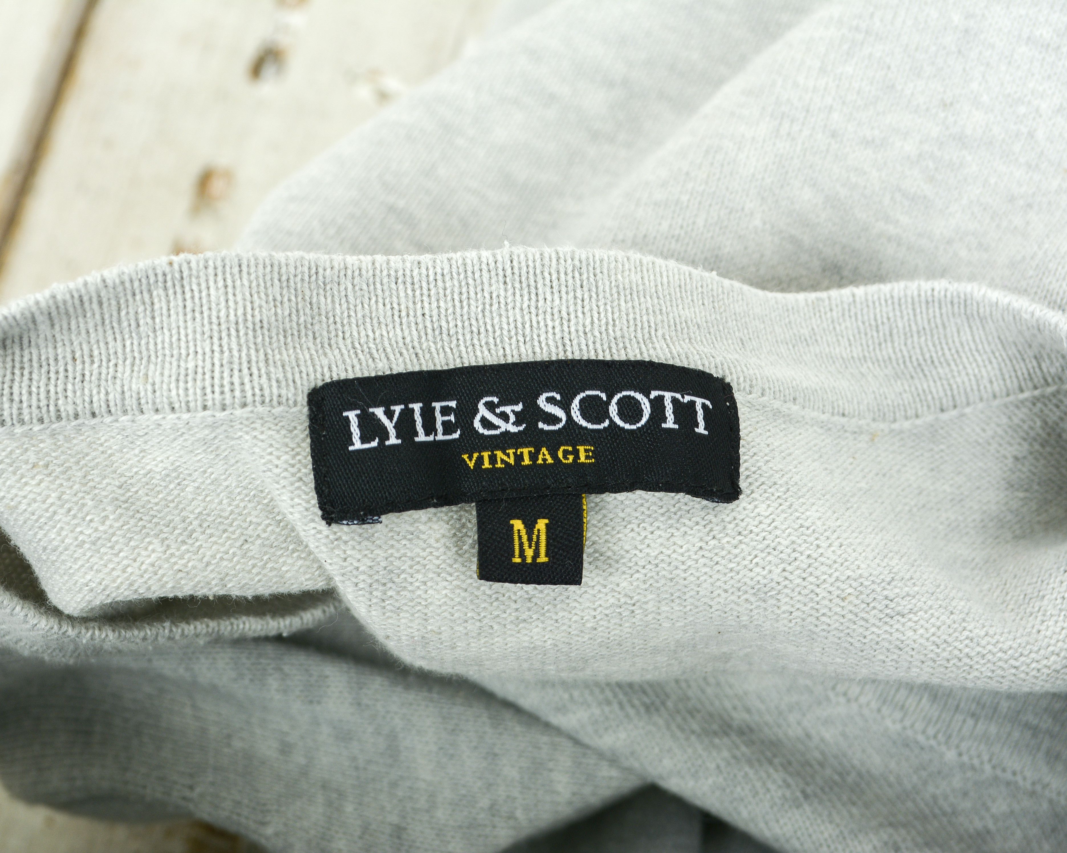 Lyle & Scott M V-Neck Sweater Pullover Jumper Grey Cotton Sweatshirt Size US M / EU 48-50 / 2 - 5 Thumbnail