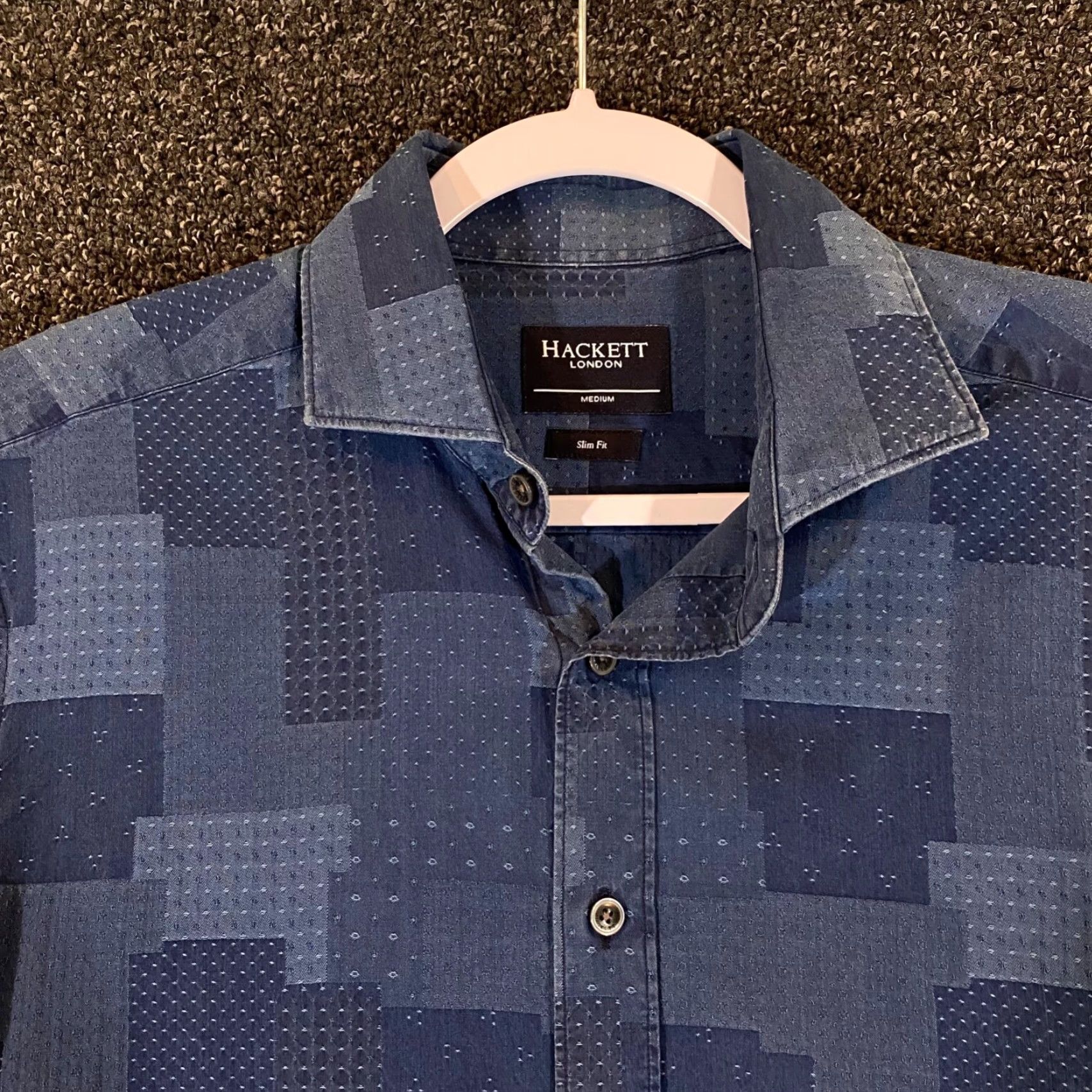 Hackett Hackett London Shirt Mens Medium Slim Fit Button Down Long Sleeve Blue Plaid Shirt Size US M / EU 48-50 / 2 - 2 Thumbnail