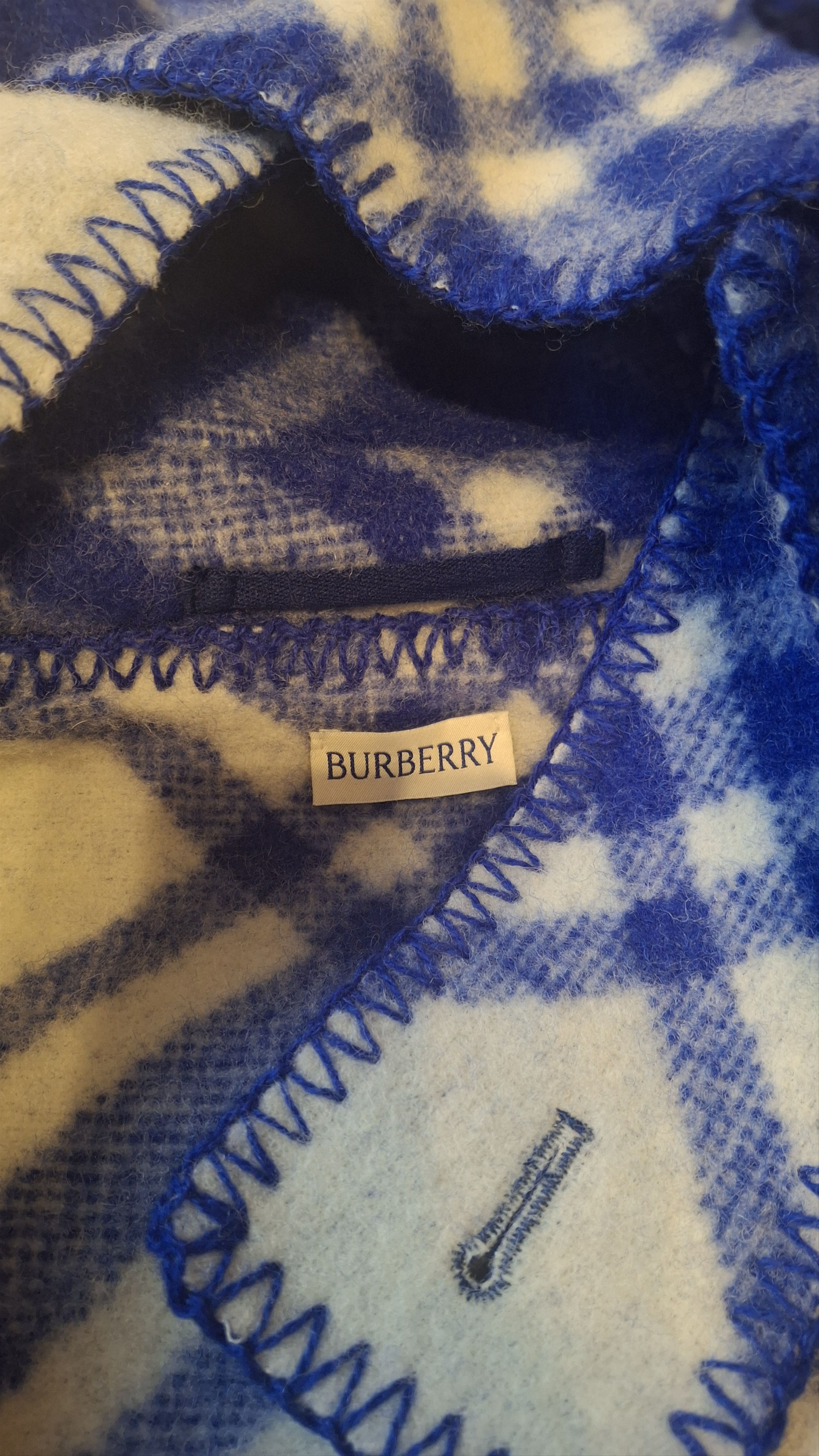 Burberry BURBERRY – Blue Wool Blanket Coat Size US M / EU 48-50 / 2 - 9 Thumbnail