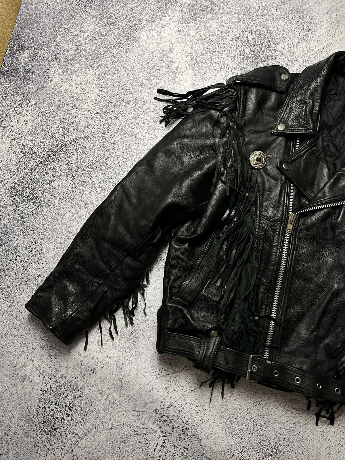 Vintage Vintage Avant Garde Y2k Black Leather Jacket Size US L / EU 52-54 / 3 - 5 Thumbnail