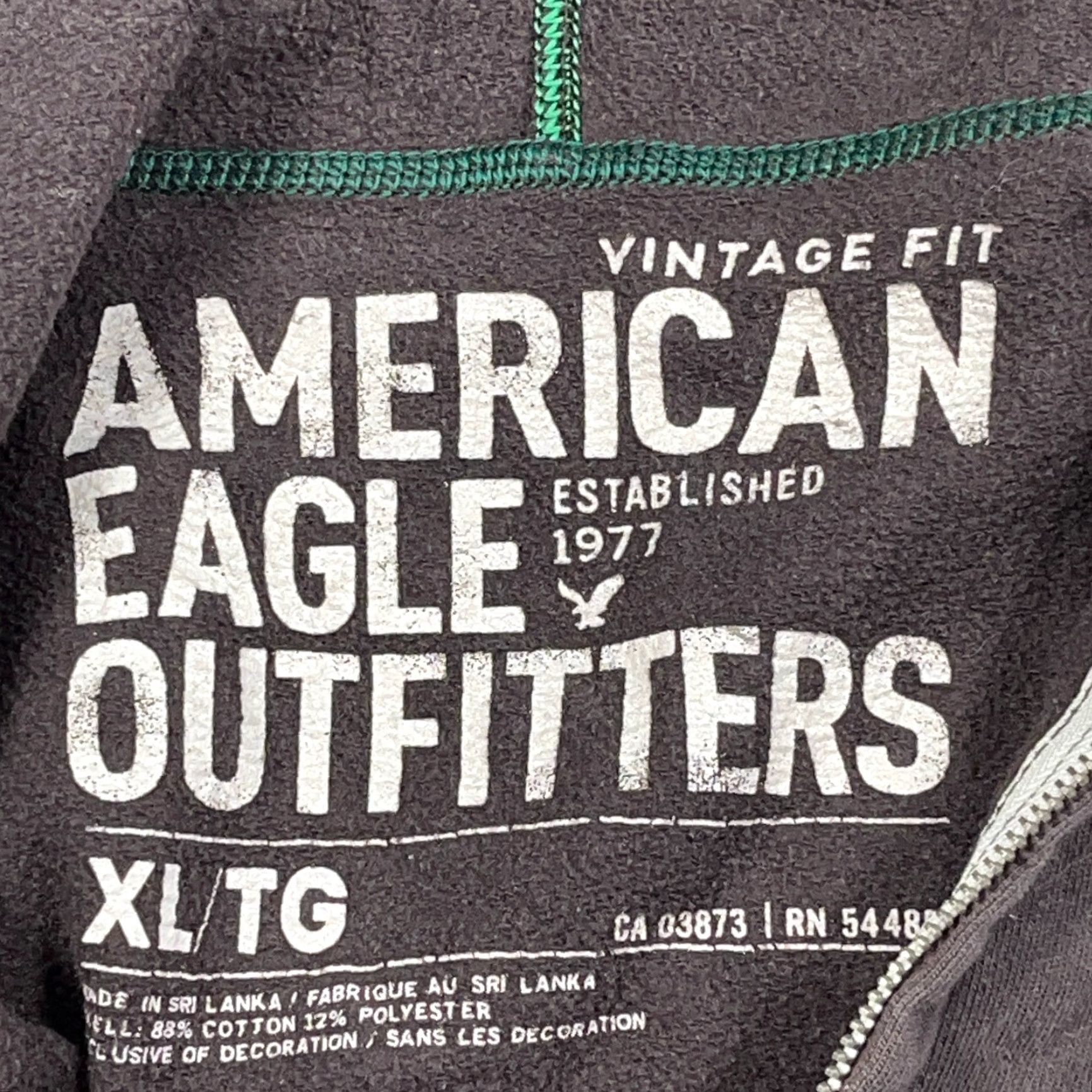 American Eagle Outfitters VINTAGE American Eagle Outfitters Hoodie XL Men Brown Full Zip Jacket 2000s Grunge Fade Logo Graphic Print All Seasons Hooded Casual Sportswear Mens Size US XL / EU 56 / 4 - 4 Thumbnail