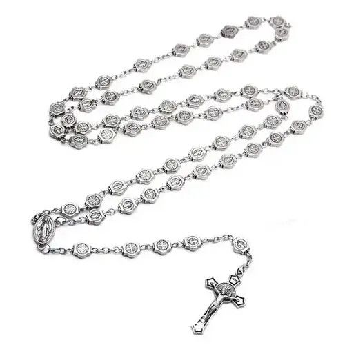 Jewelry × Other Saint Benedict Rosary Necklace Chain Catholic Church Jesus Size ONE SIZE - 2 Thumbnail