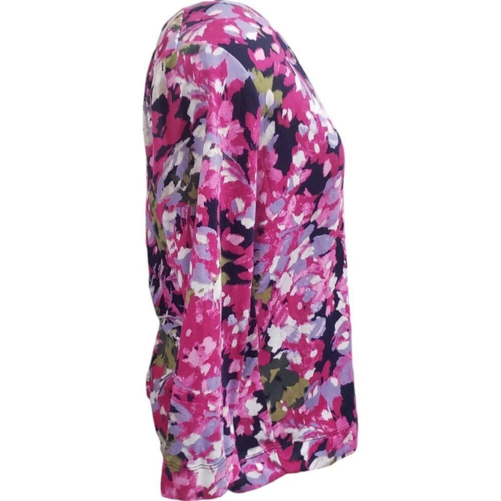 Chicos CT1841 Chico's Floral Long Sleeve V-neck Top M Size M / US 6-8 / IT 42-44 - 2 Thumbnail