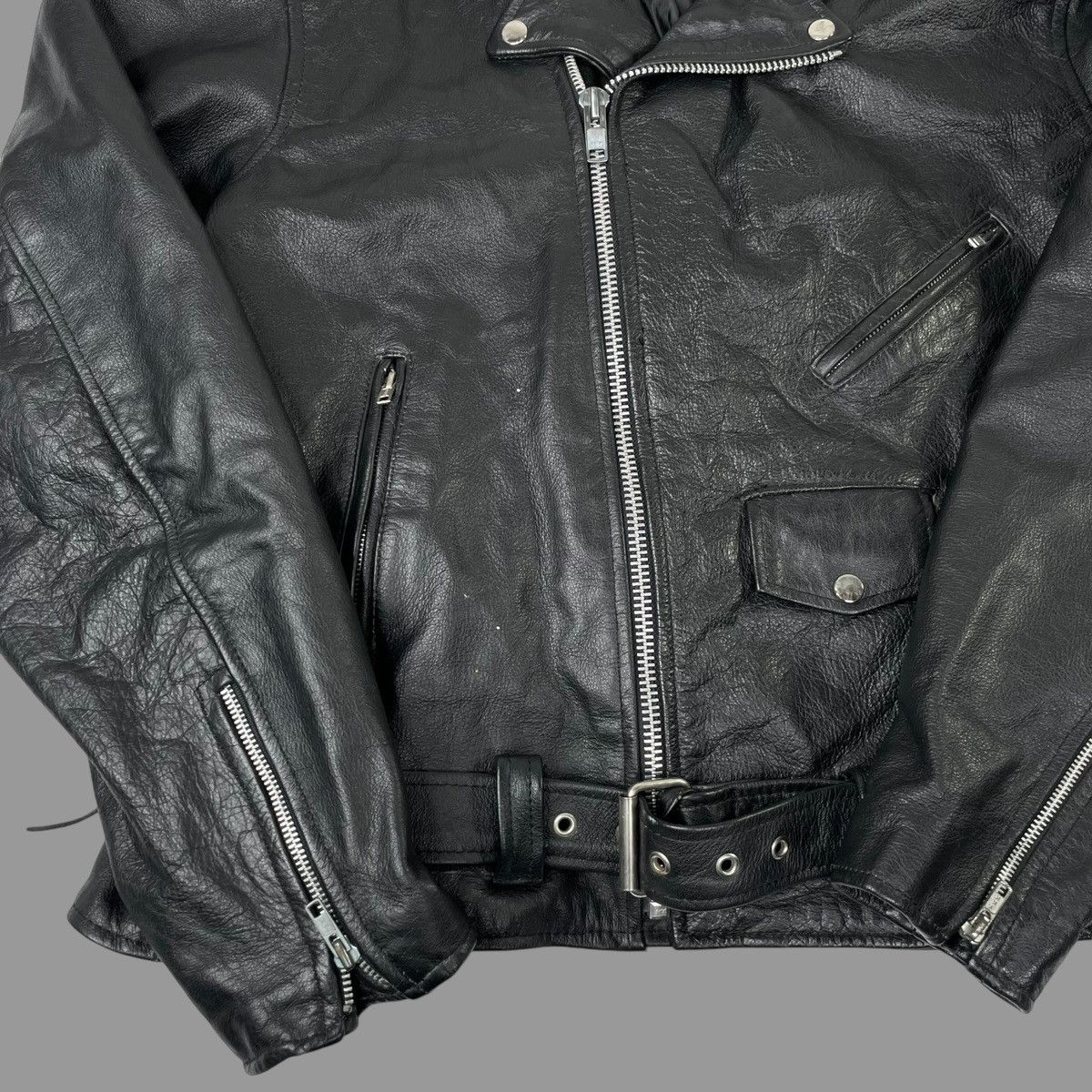 Vintage Vintage 1980s leather zip up biker jacket Size US XL / EU 56 / 4 - 5 Thumbnail