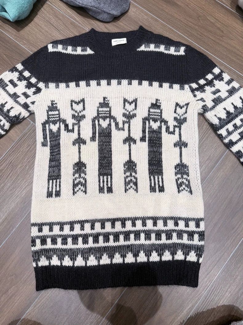 Saint Laurent Paris Saint Laurent Black White Wool Sweater-2505 Size US S / EU 44-46 / 1 - 1 Thumbnail